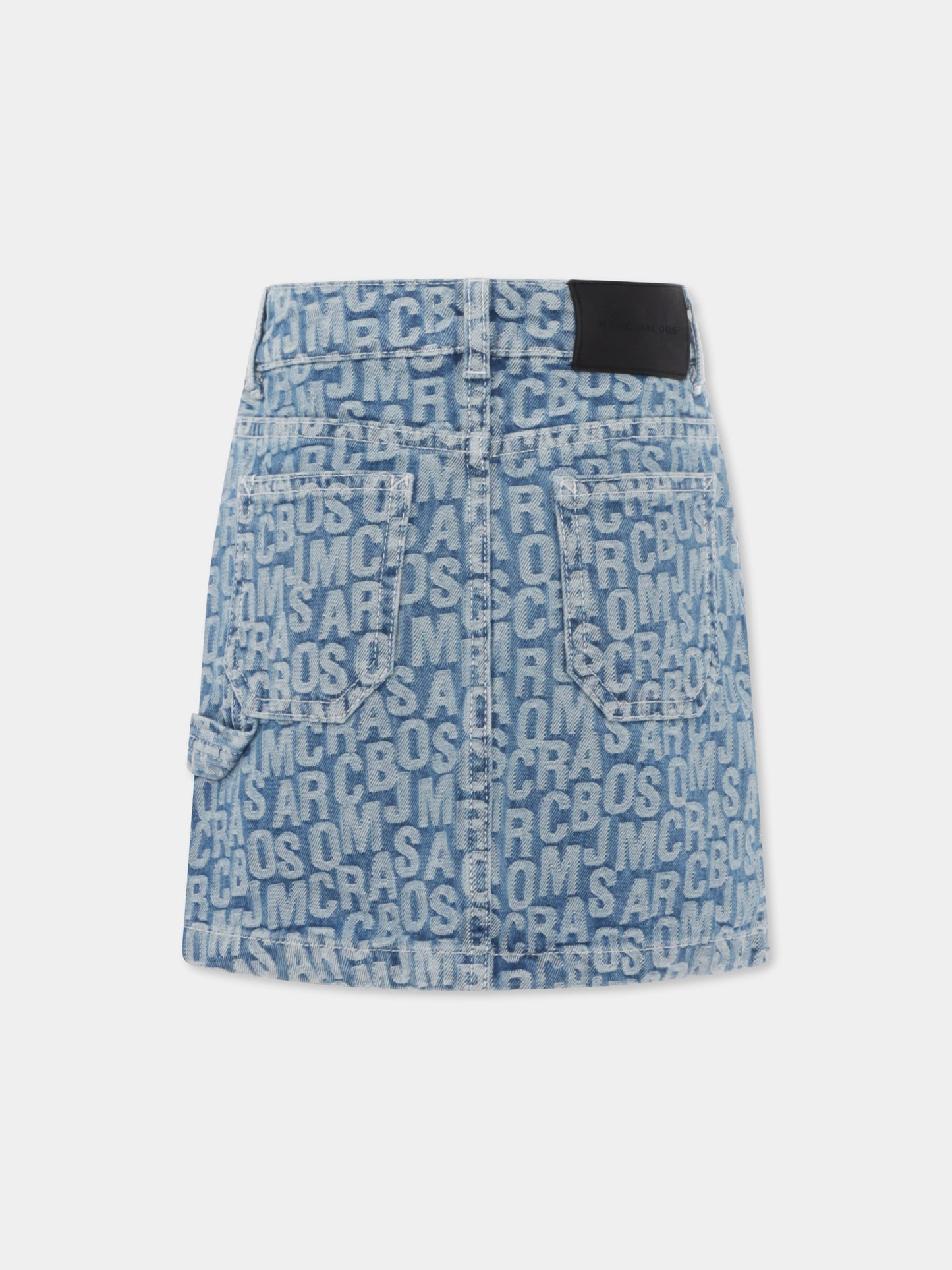 Gonna denim per bambina con logo all over,Marc Jacobs,W60091 Z10