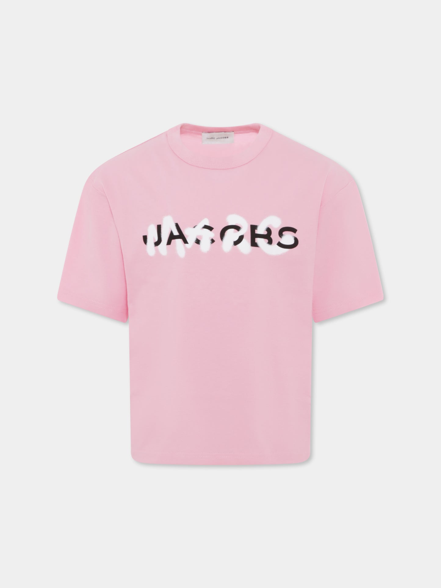 T-shirt rosa per bambina con logo,Marc Jacobs,W60205 45T