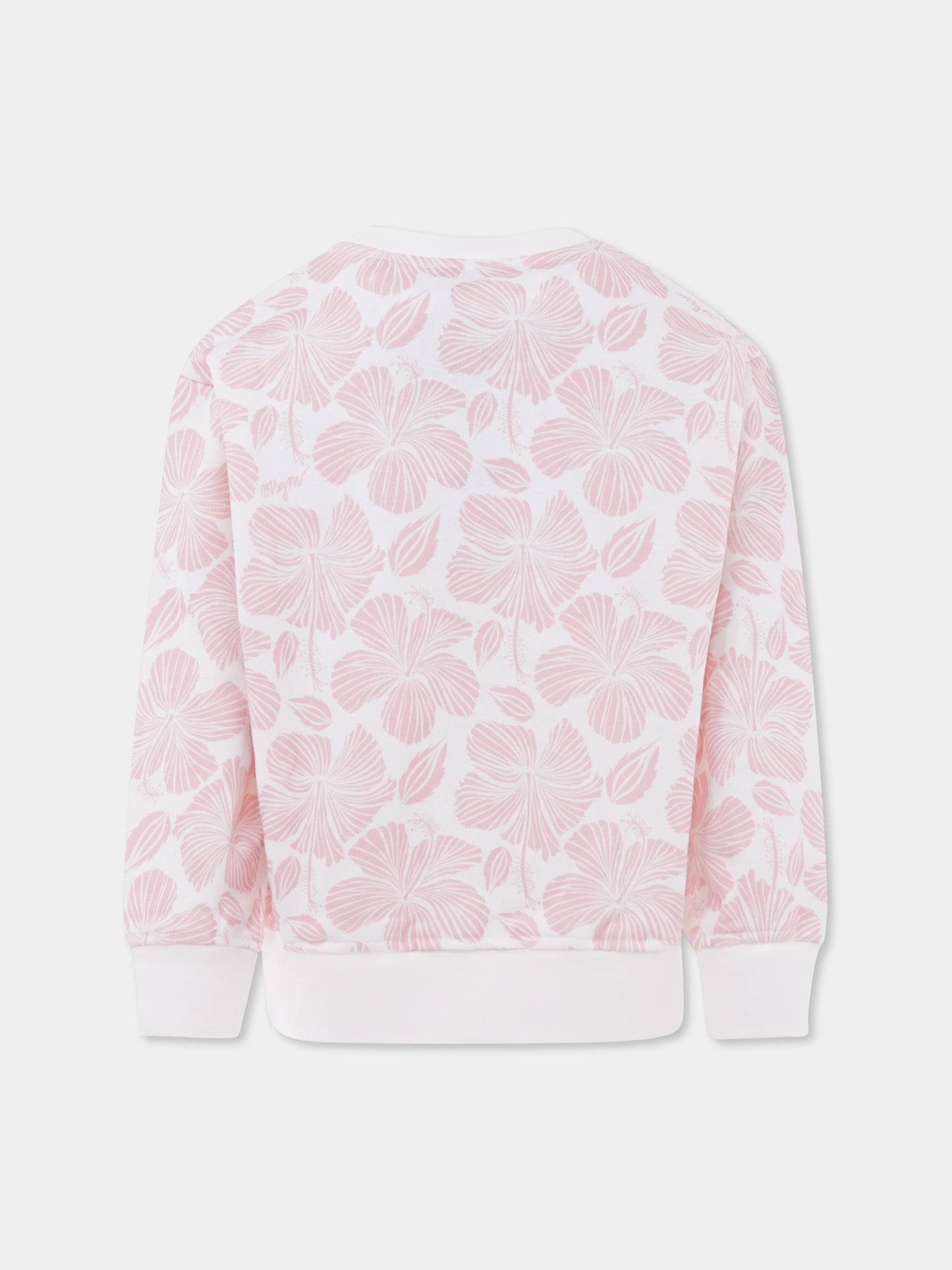 Sweat-shirt rose pour fille avec logo