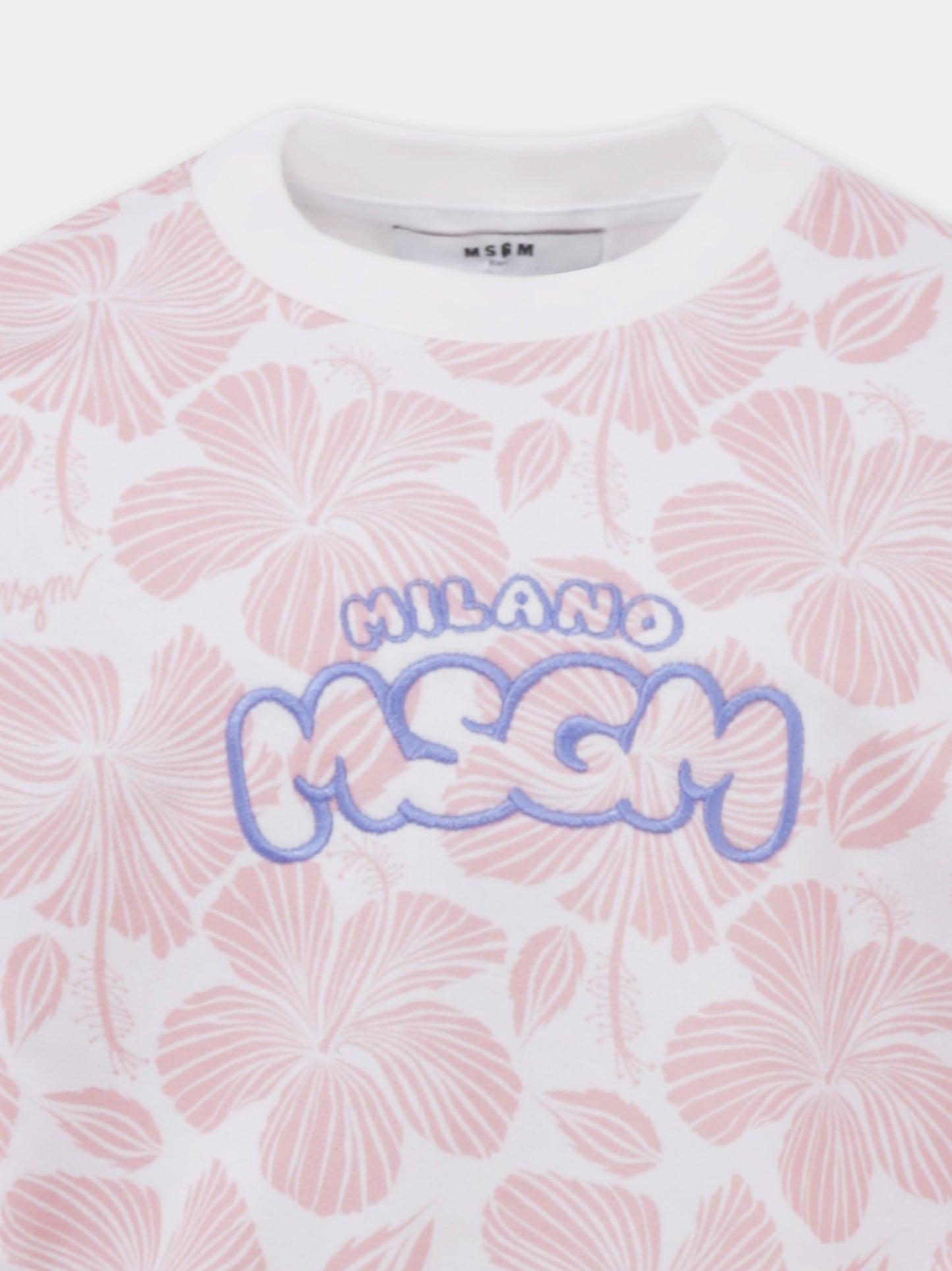 Sweat-shirt rose pour fille avec logo