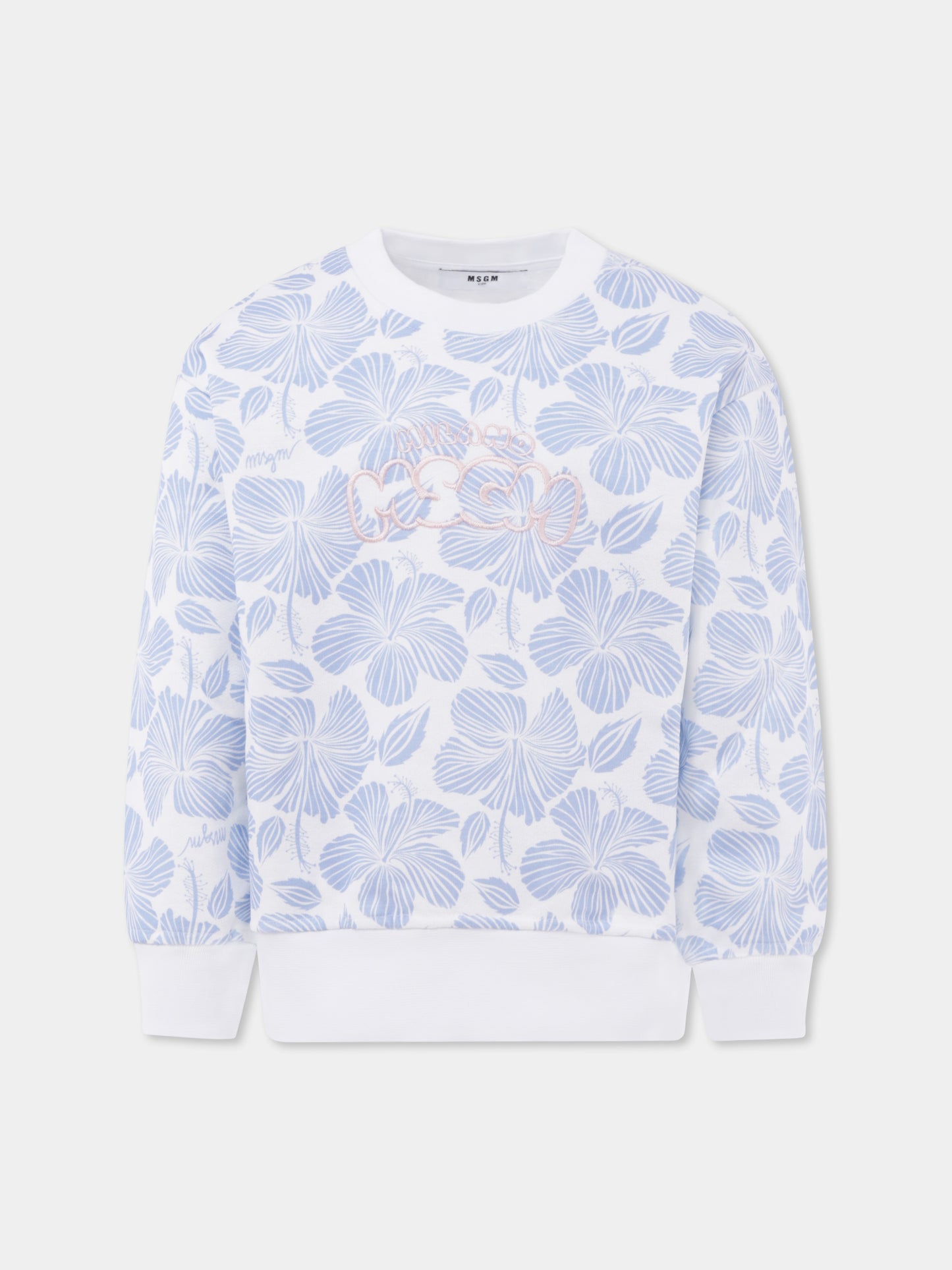 Sweat-shirt bleu clair pour fille avec logo