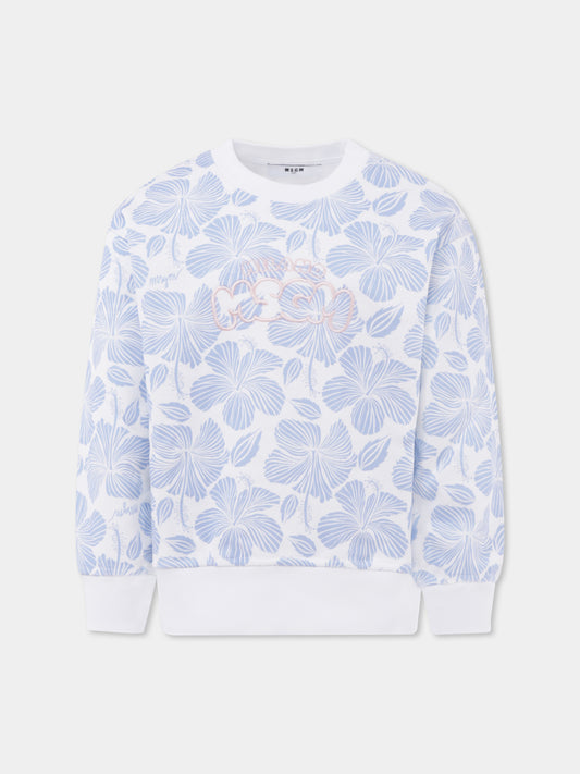 Sweat-shirt bleu clair pour fille avec logo