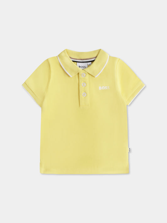 Polo jaune pour bébé garçon avec logo