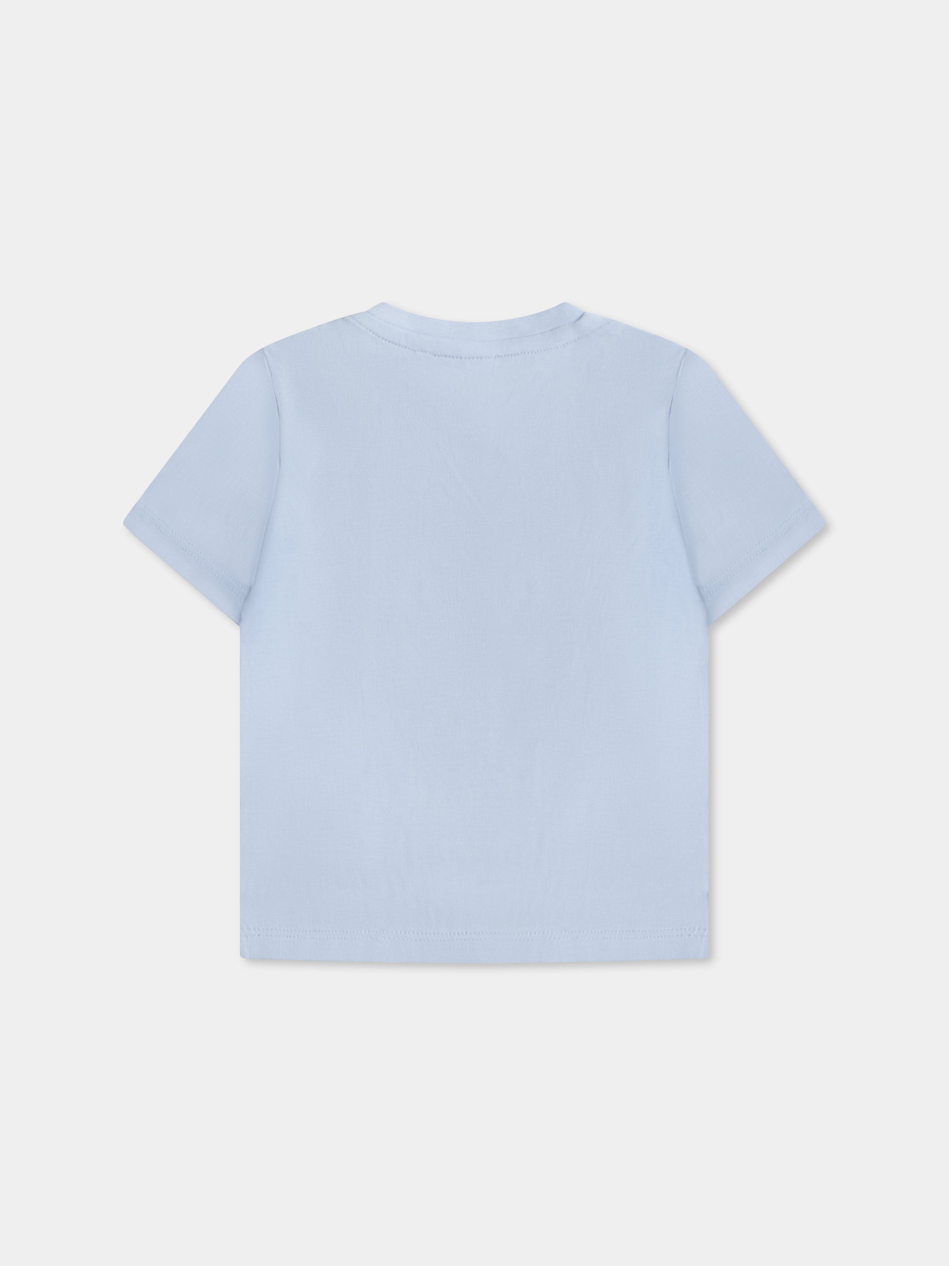 T-shirt celeste per neonato con logo,Boss,J50601 783