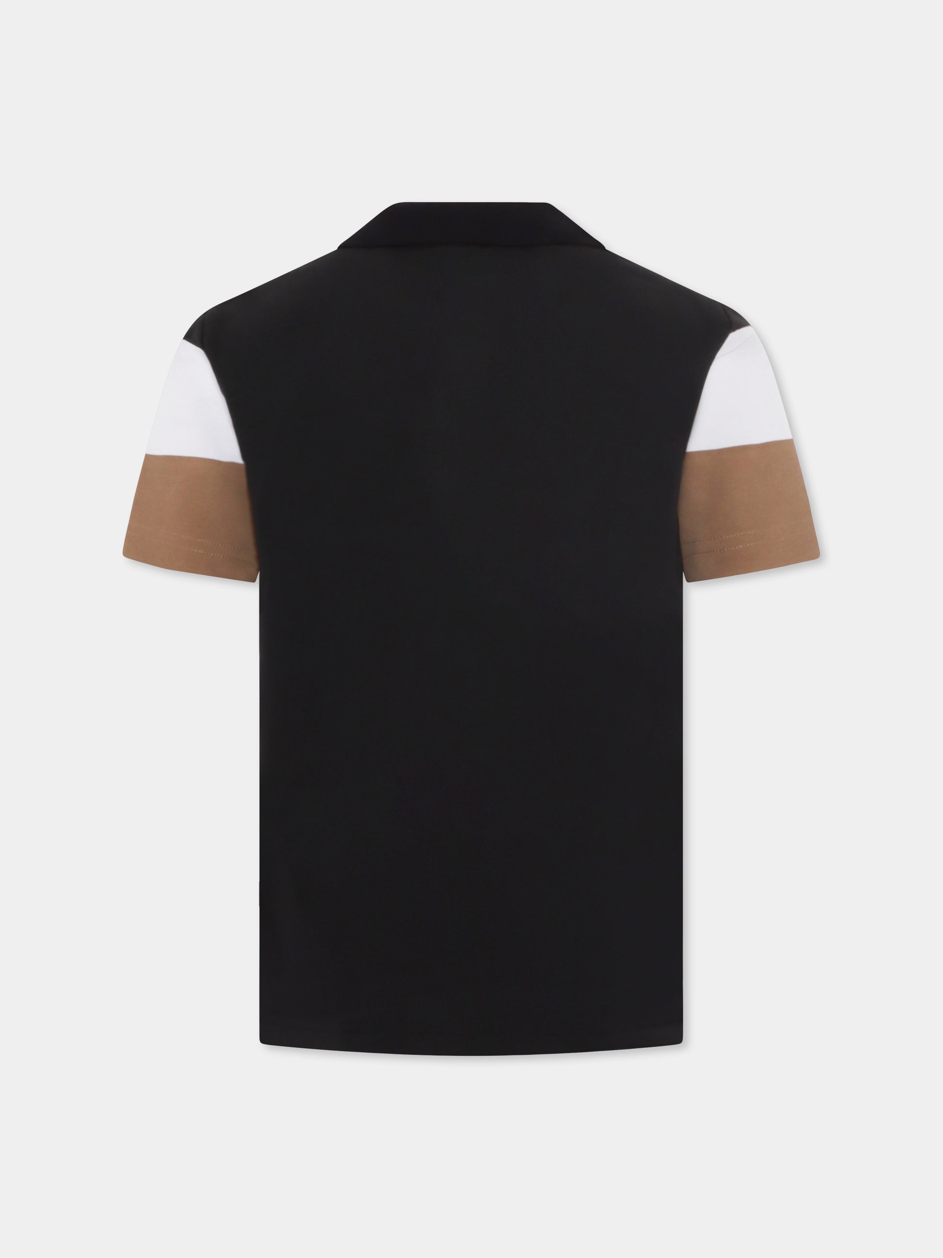 Polo multicolor per bambino con logo,Boss,J50707 09B