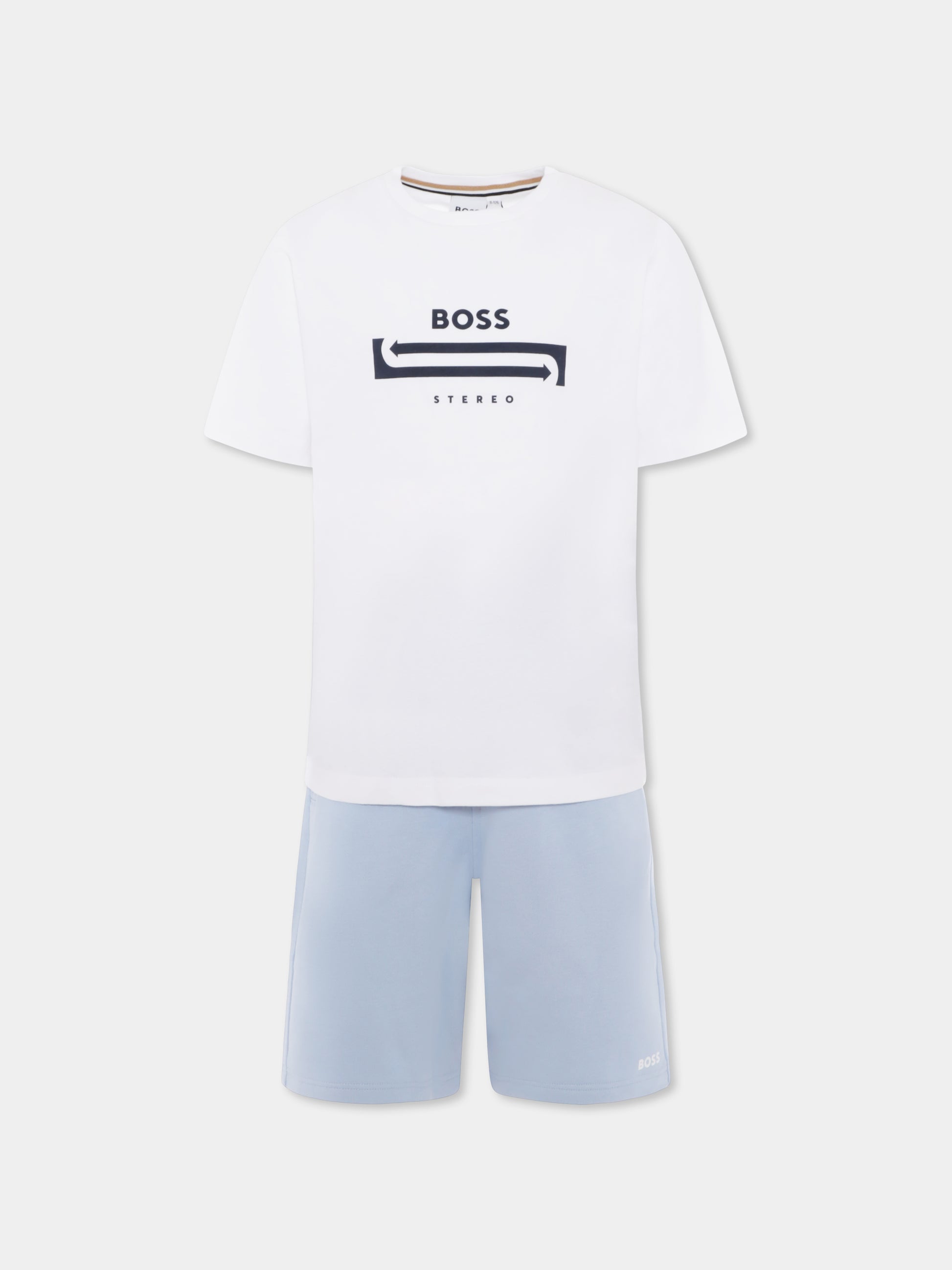 Completo bianco per bambino con logo,Boss,J50748 10P