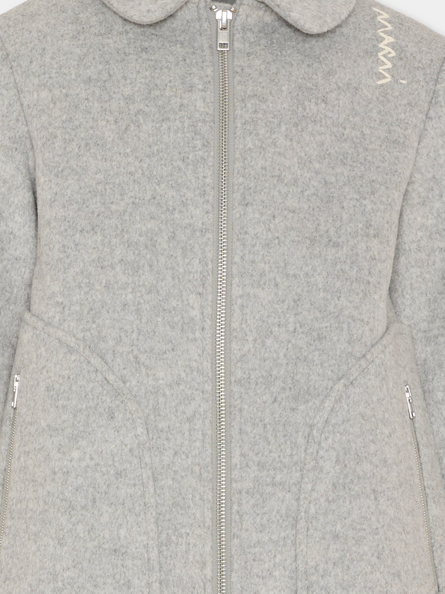 Cappotto grigio per bambina con logo,Marni Kids,M01494 M00VP 0M923