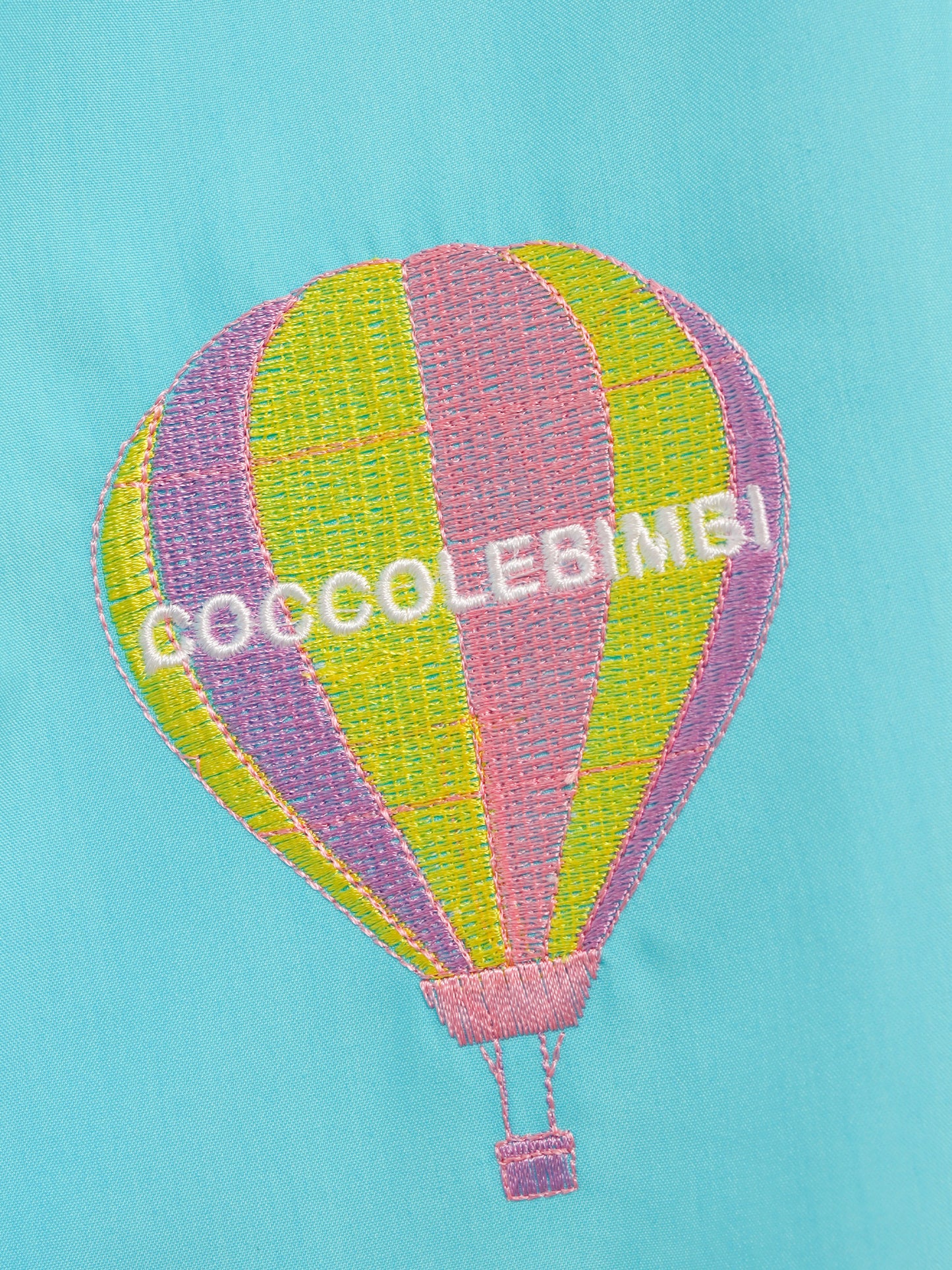 Robe bleue pour fille avec nuages et montgolfière