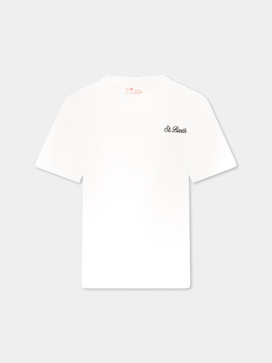 T-shirt blanc pour garçon avec logo