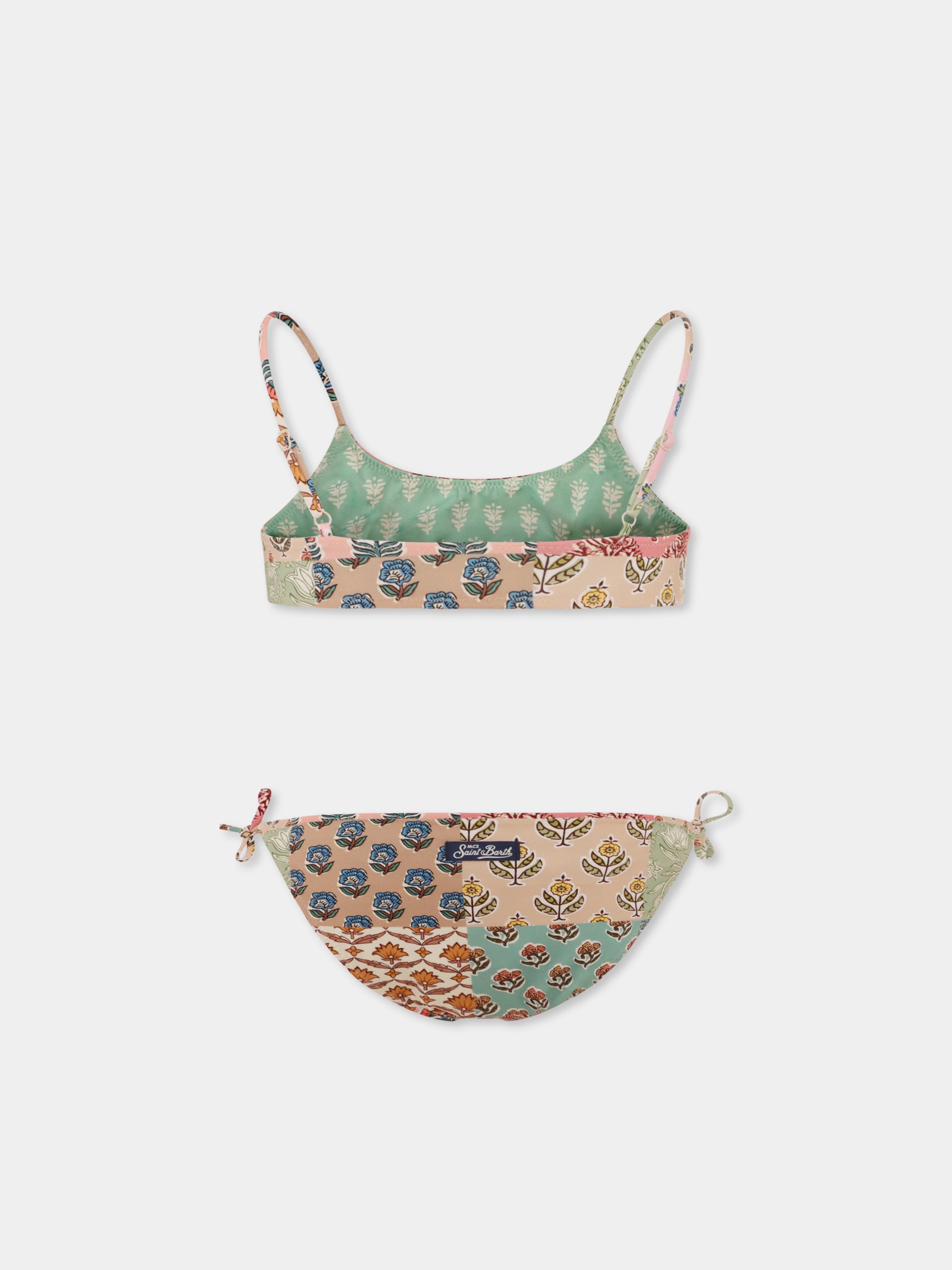Bikini multicolor reversibile per bambina con stampa floreale,Mc2 Saint Barth,JAI0004 04714H