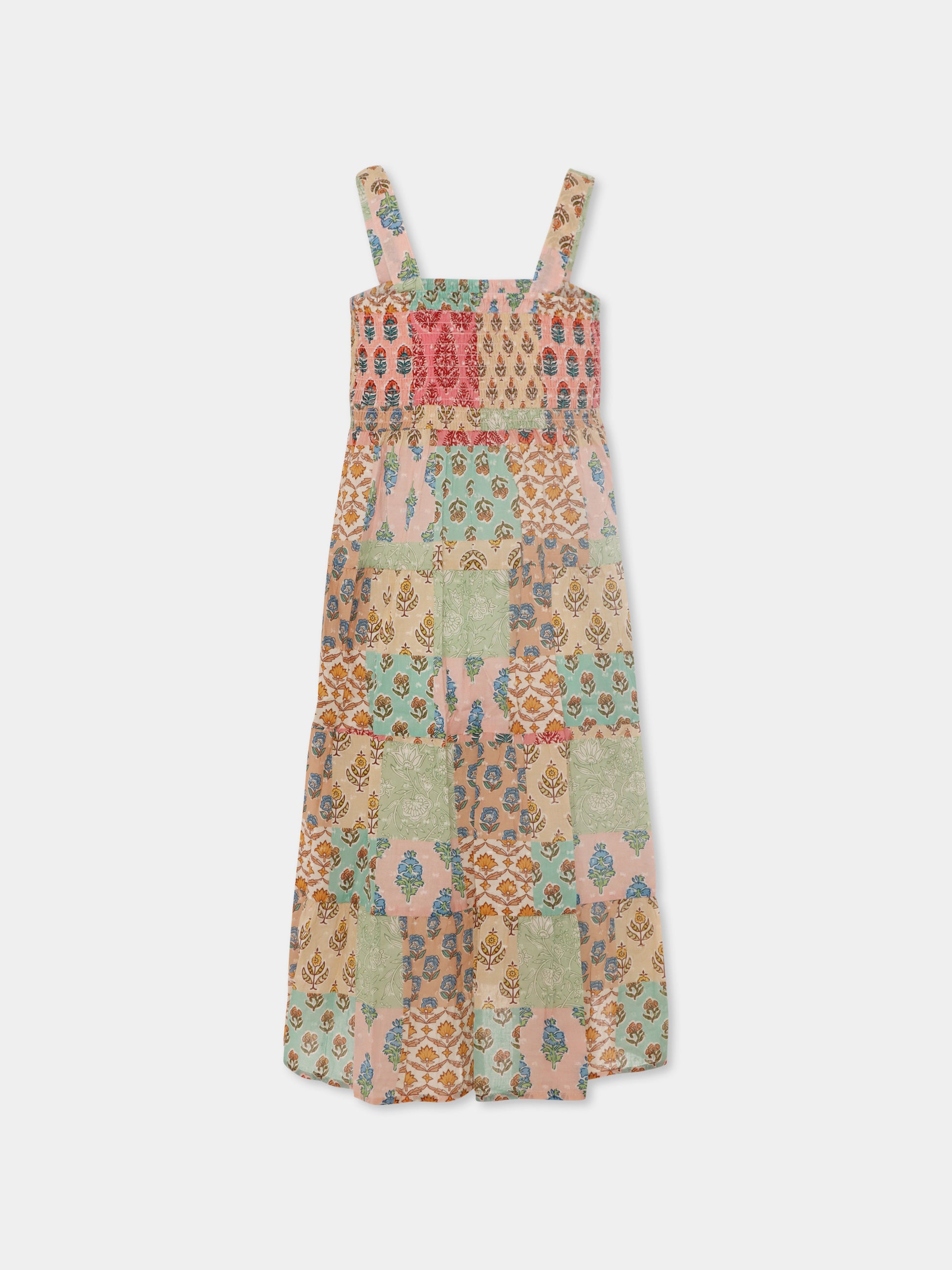 Vestito multicolor per bambina con stampa patchwork,Mc2 Saint Barth,JME001 02328H