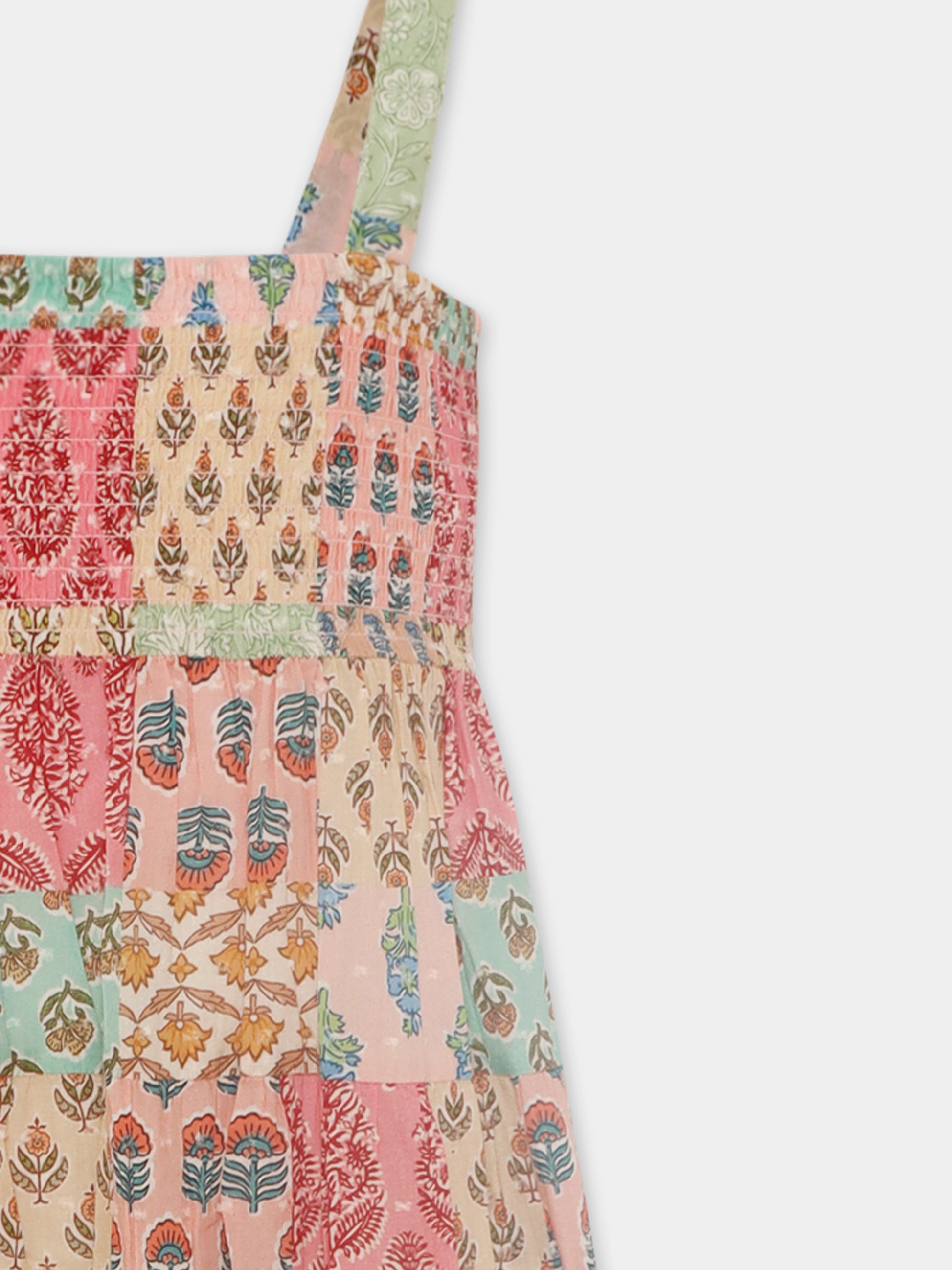 Vestito multicolor per bambina con stampa patchwork,Mc2 Saint Barth,JME001 02328H