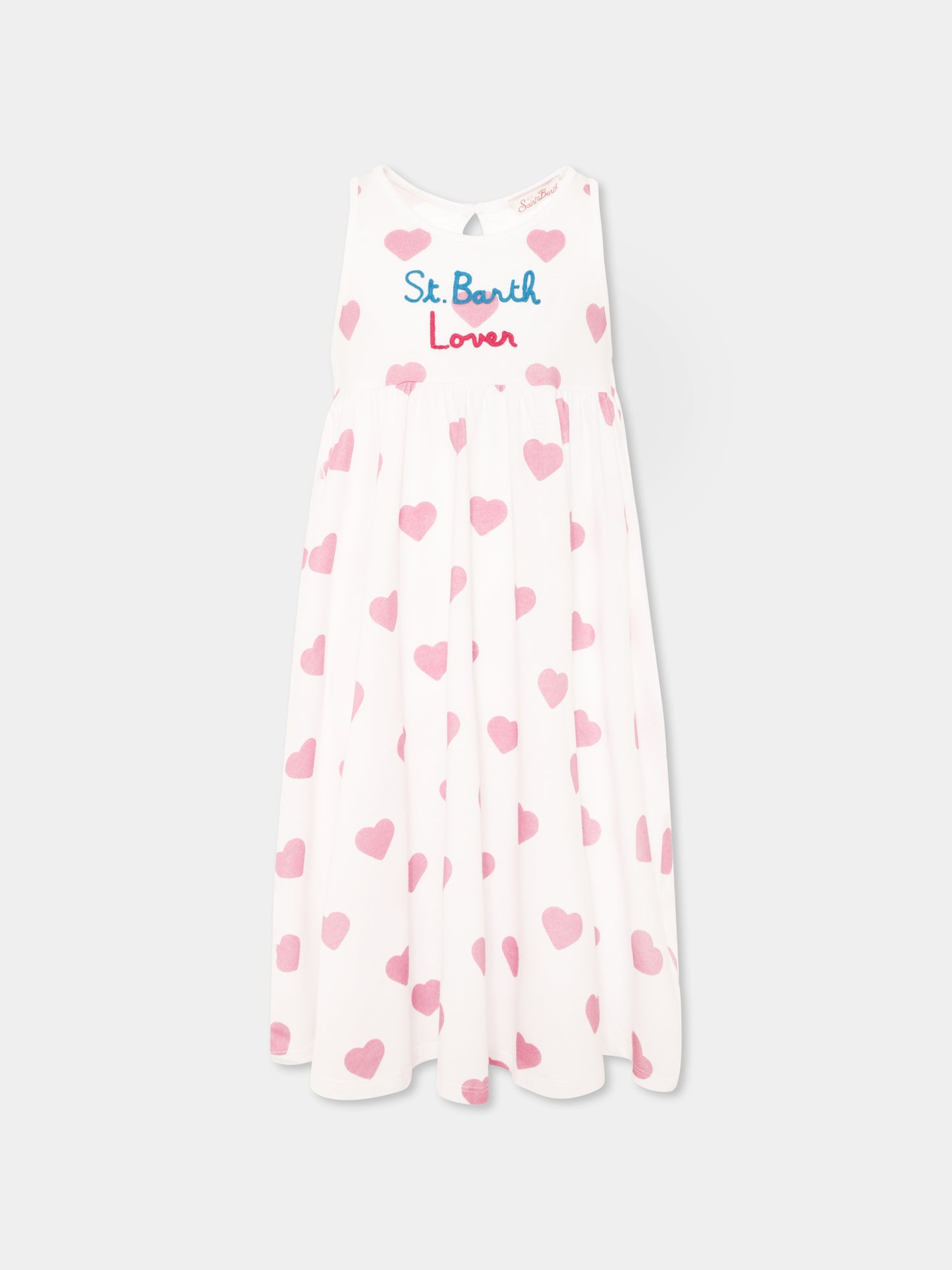 Robe blanche pour fille avec imprimé