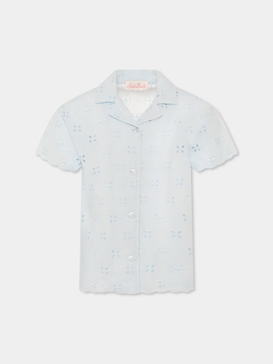Chemise bleu clair pour fille