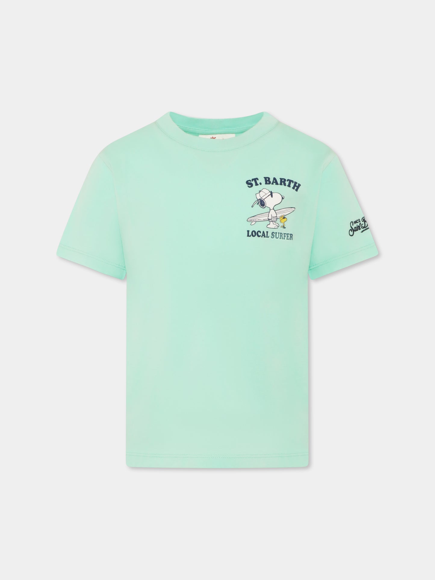 T-shirt vert pour garçon avec Snoopy