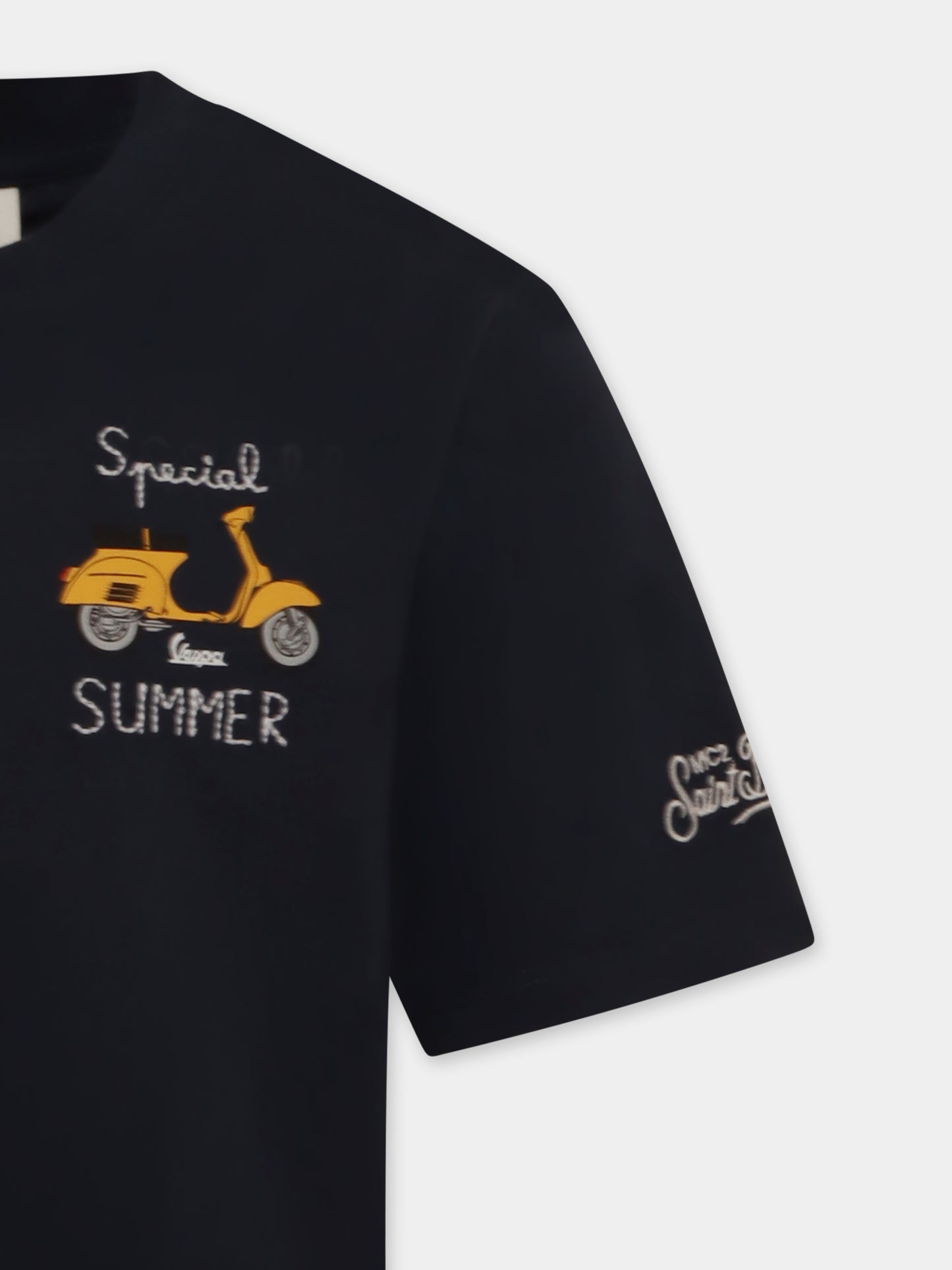 T-shirt blu per bambino con stampa Vespa,Mc2 Saint Barth,TSH0001 02646H