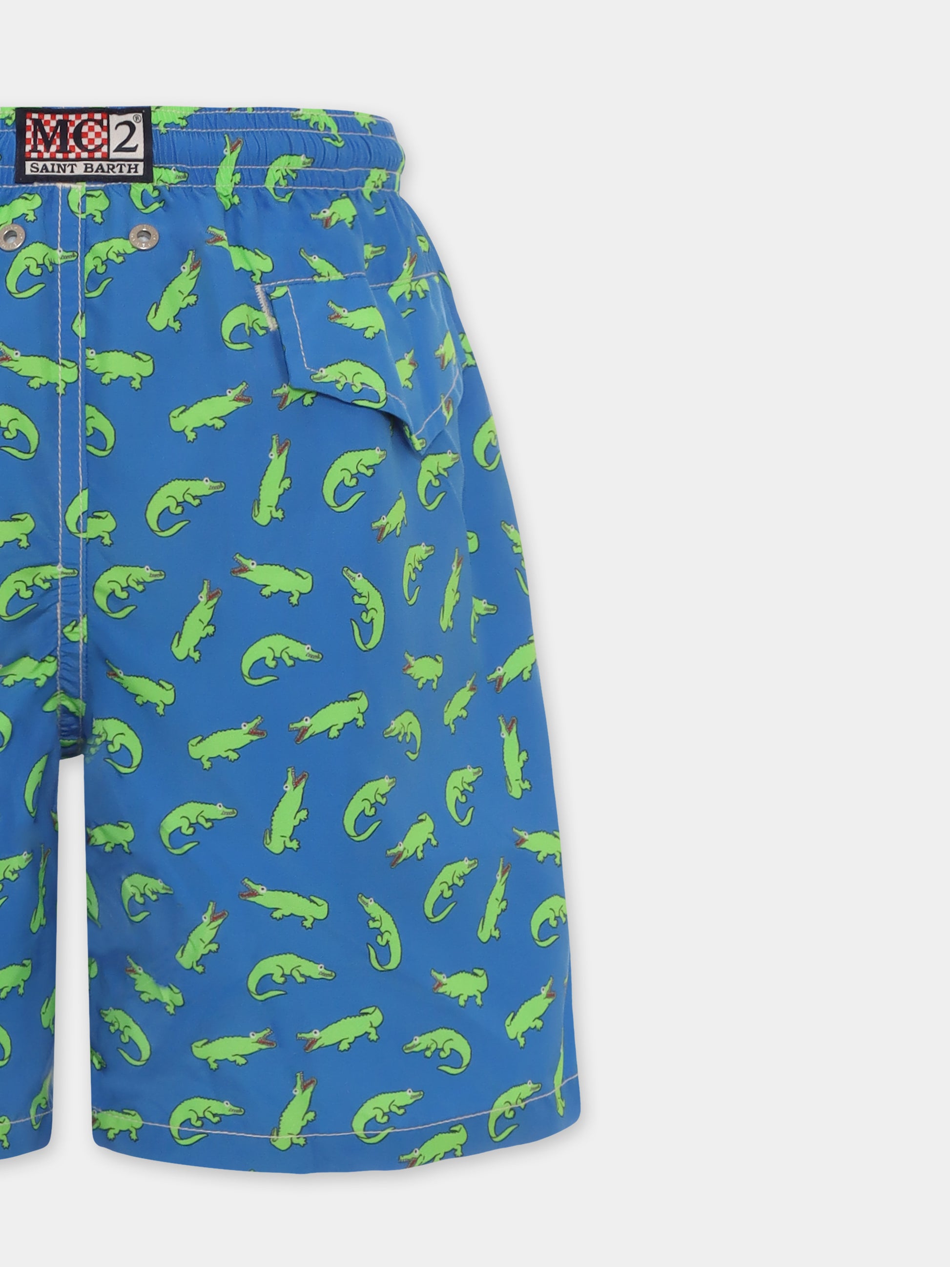 Boxer mare azzurro per bambino con alligatore all over,Mc2 Saint Barth,JEA0016 00748D