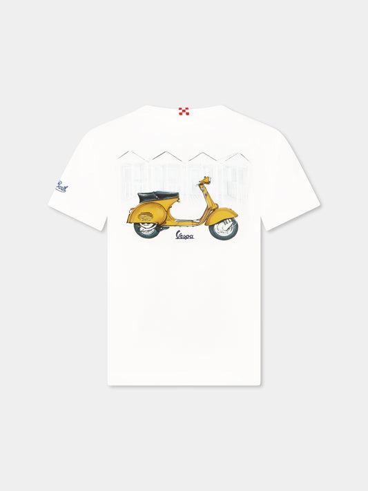 T-shirt blanc pour garçon avec Vespa