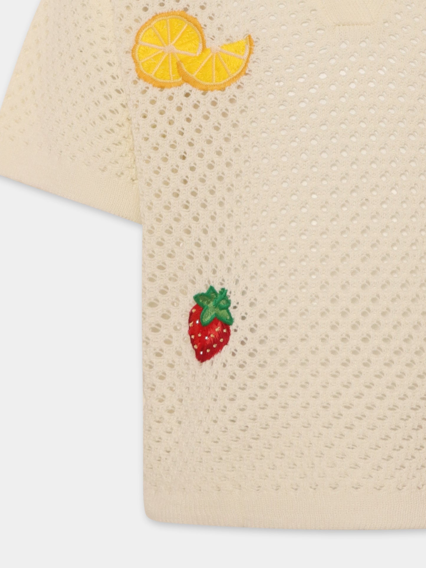 Polo avorio per bambina con frutta,Mc2 Saint Barth,PIX0002 01026H