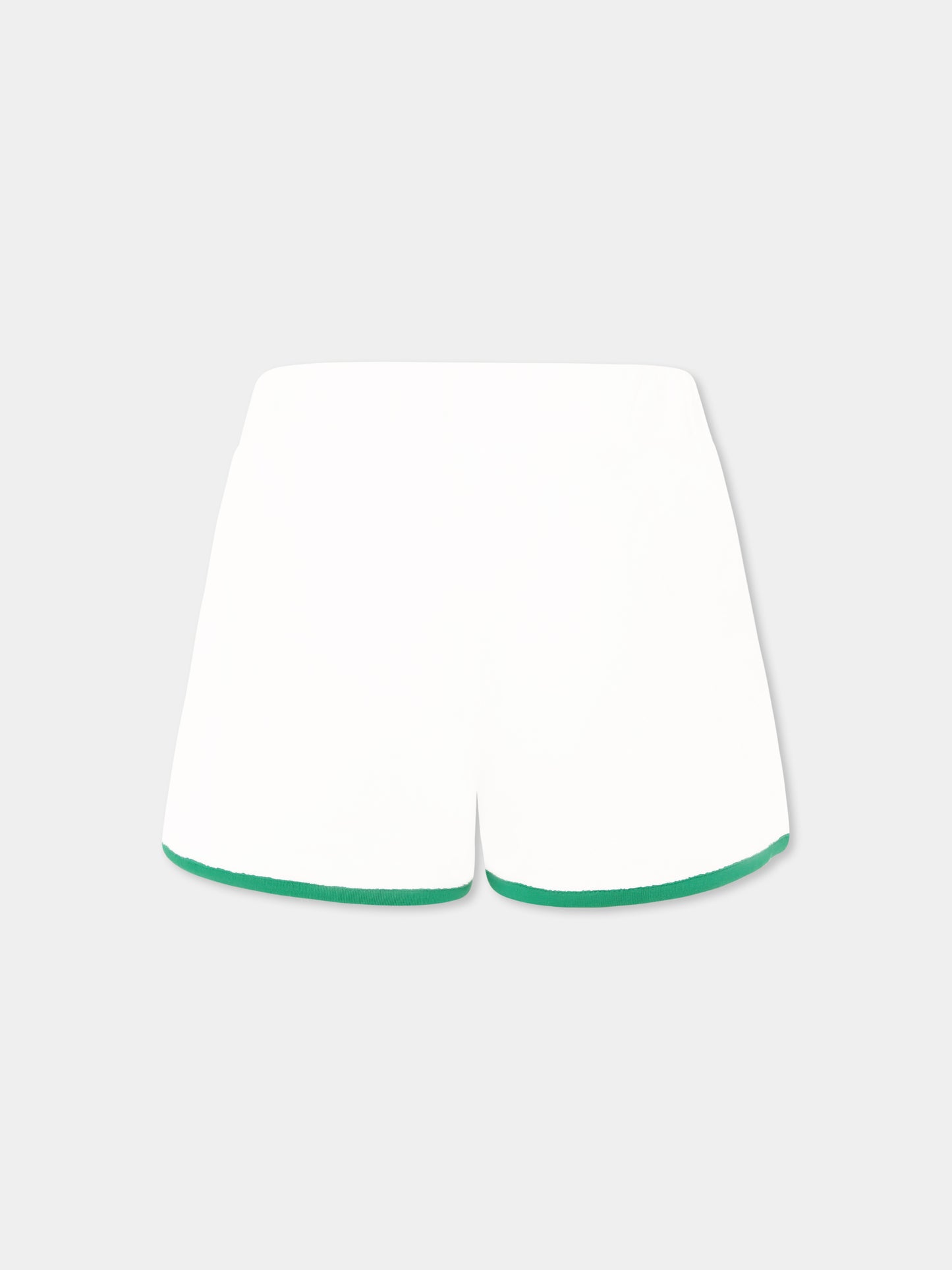 Short blanc pour fille avec logo