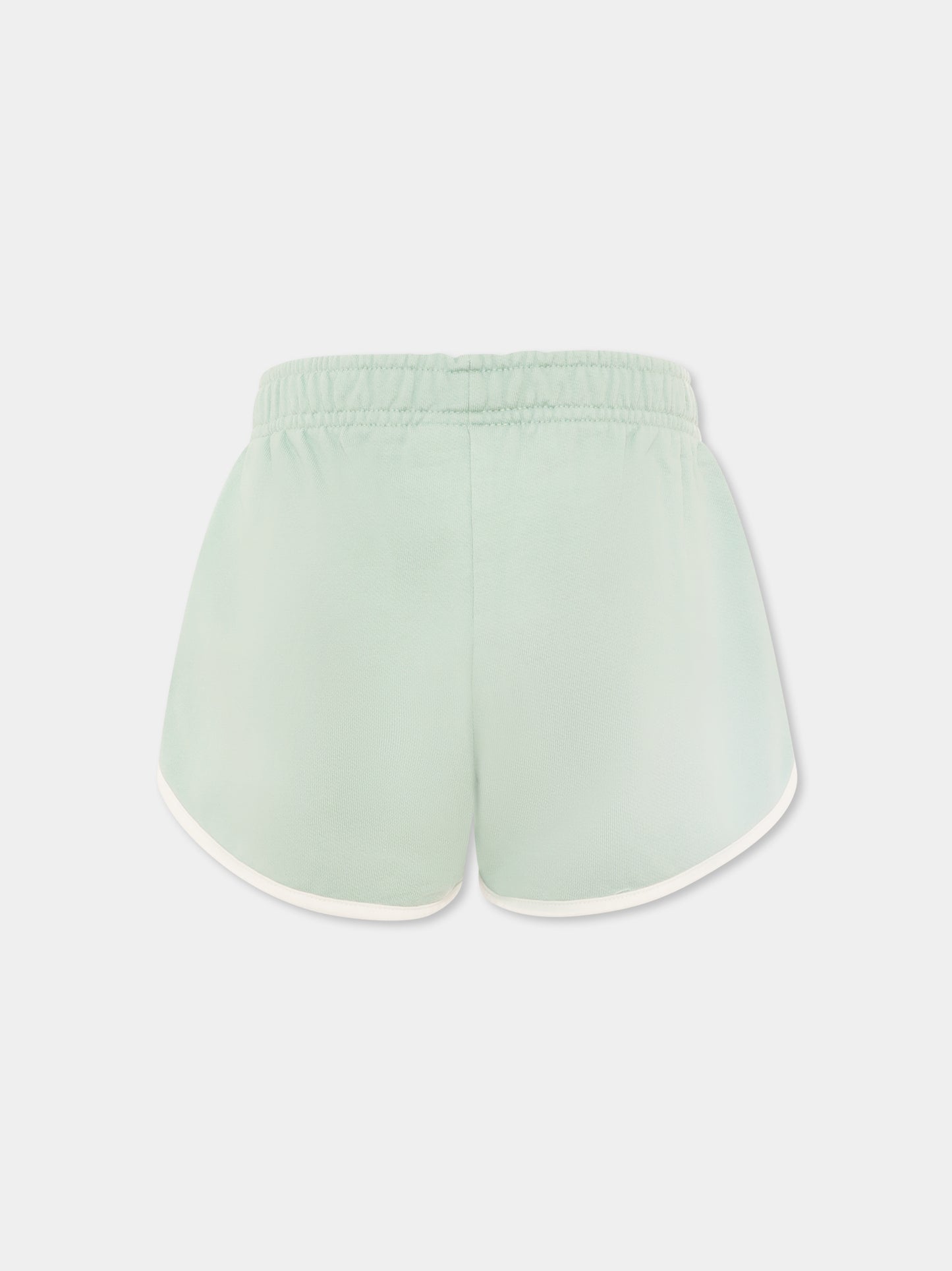 Short vert pour fille avec logo