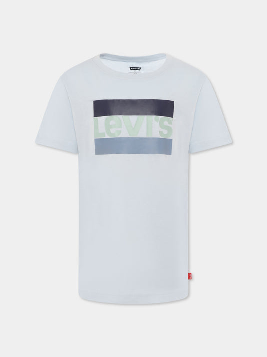 T-shirt bleu clair pour fille avec logo