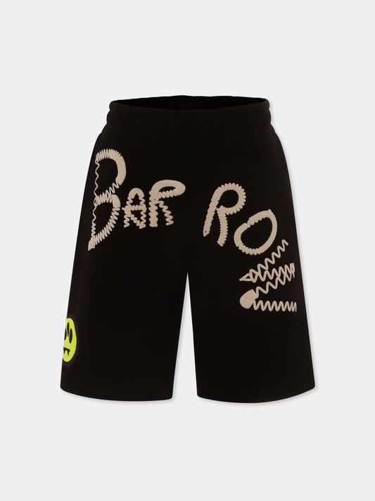 Short noir pour enfants avec logo