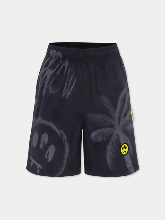 Short bleu pour enfants avec smiley