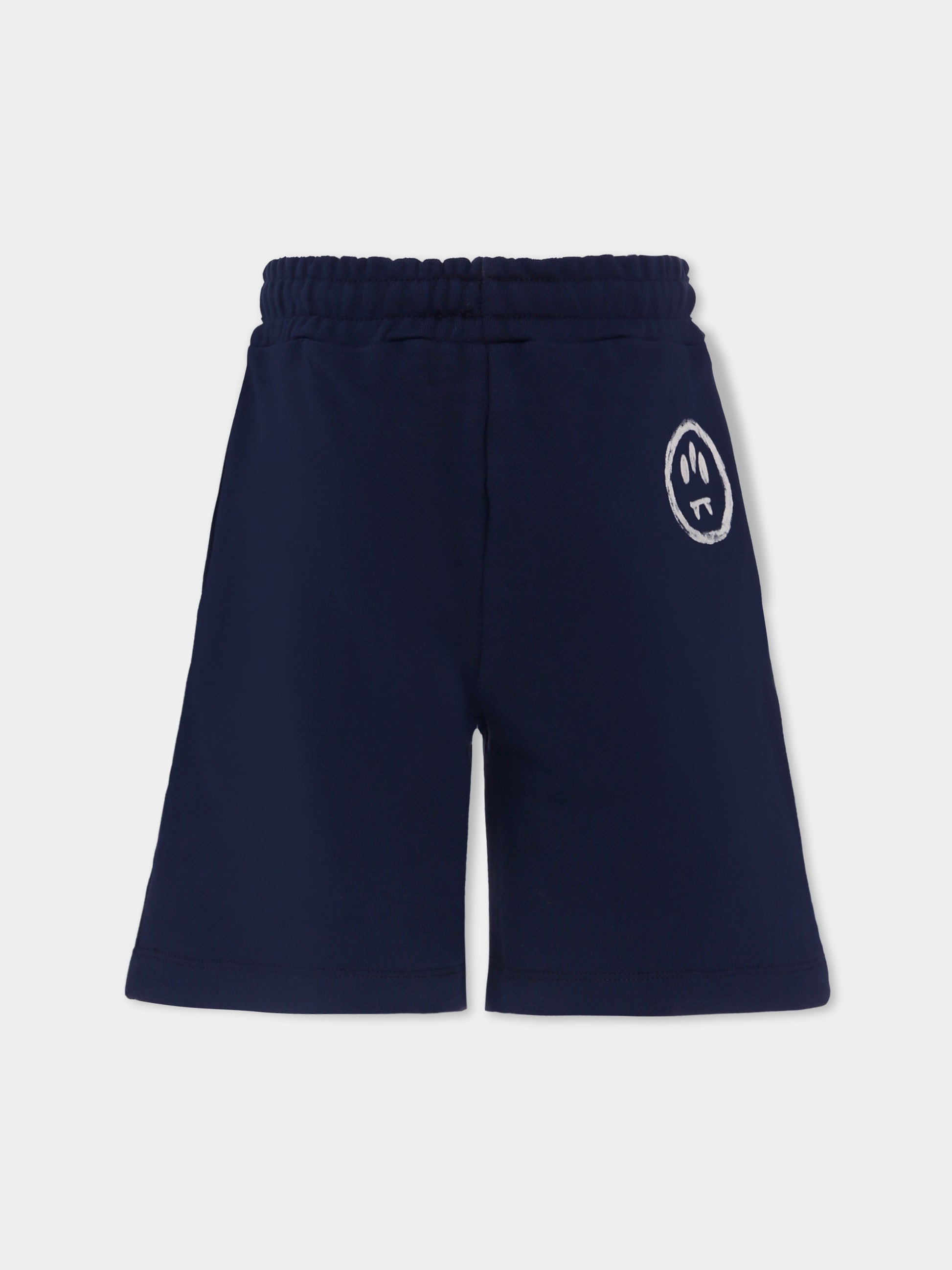 Shorts blu per bambini con palma e logo,Barrow,S5BKJUBE061 060