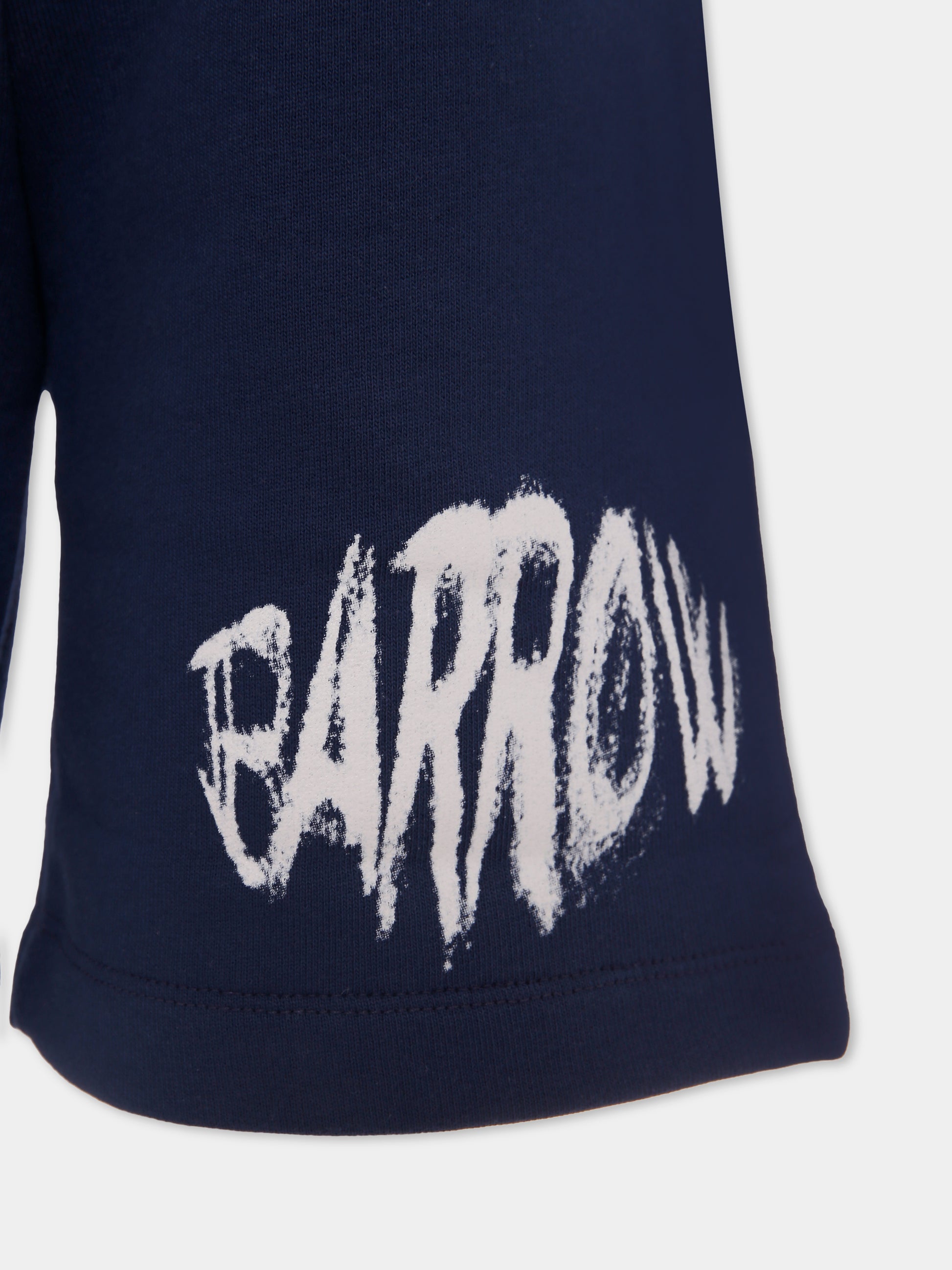 Shorts blu per bambini con palma e logo,Barrow,S5BKJUBE061 060