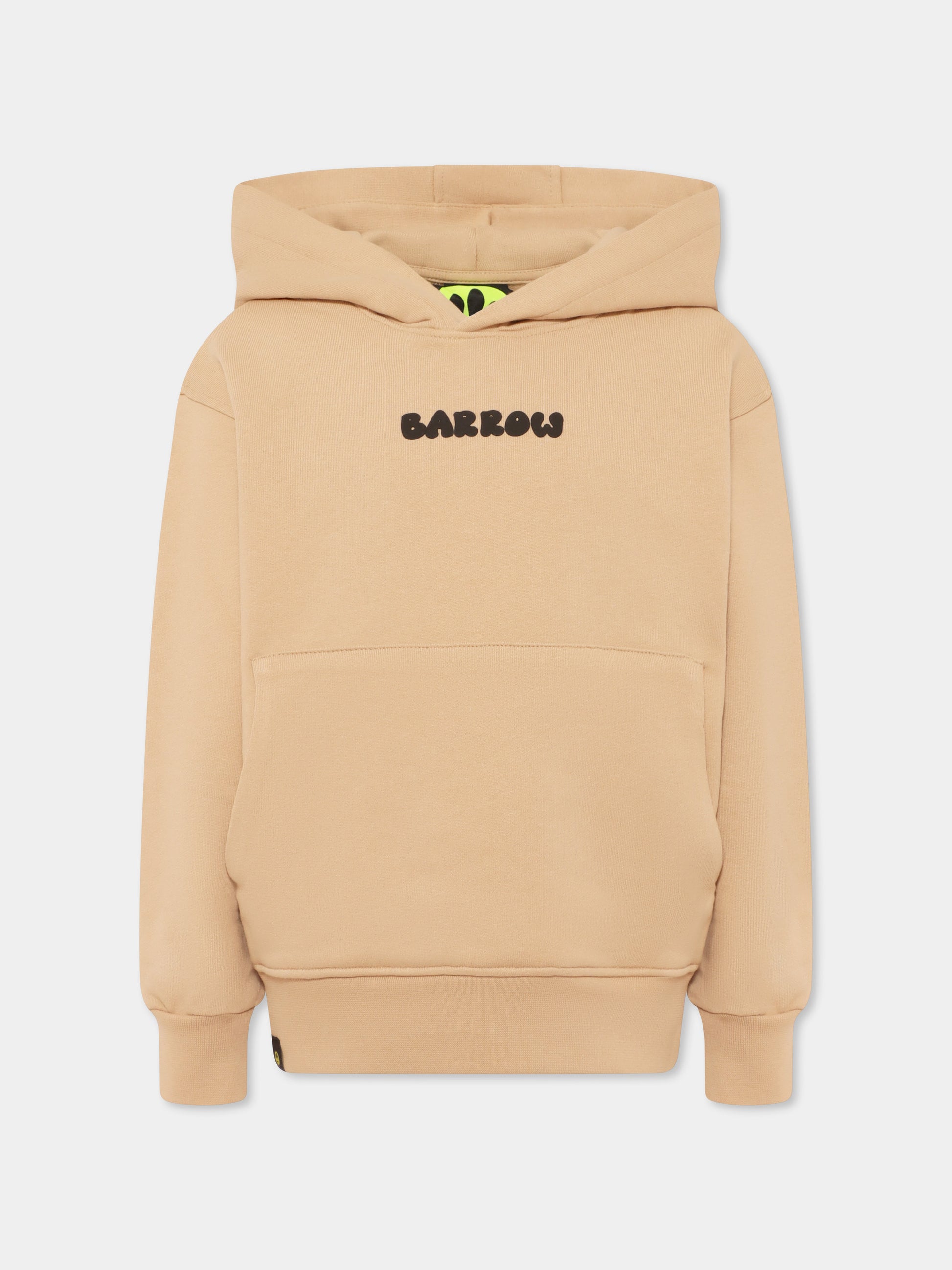 Felpa beige per bambini con logo e Bear,Barrow,S5BKJUHS028 092