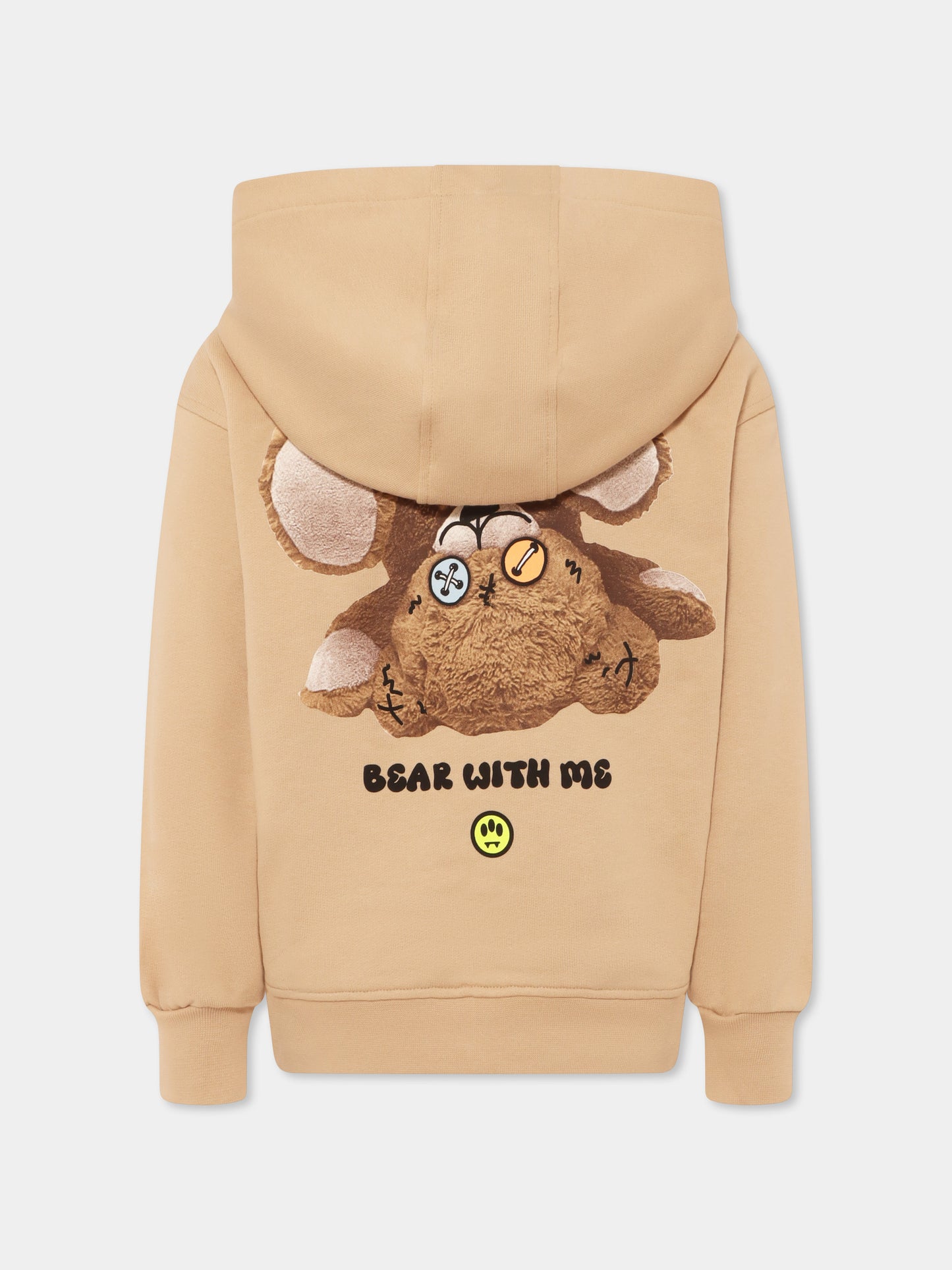 Felpa beige per bambini con logo e Bear,Barrow,S5BKJUHS028 092
