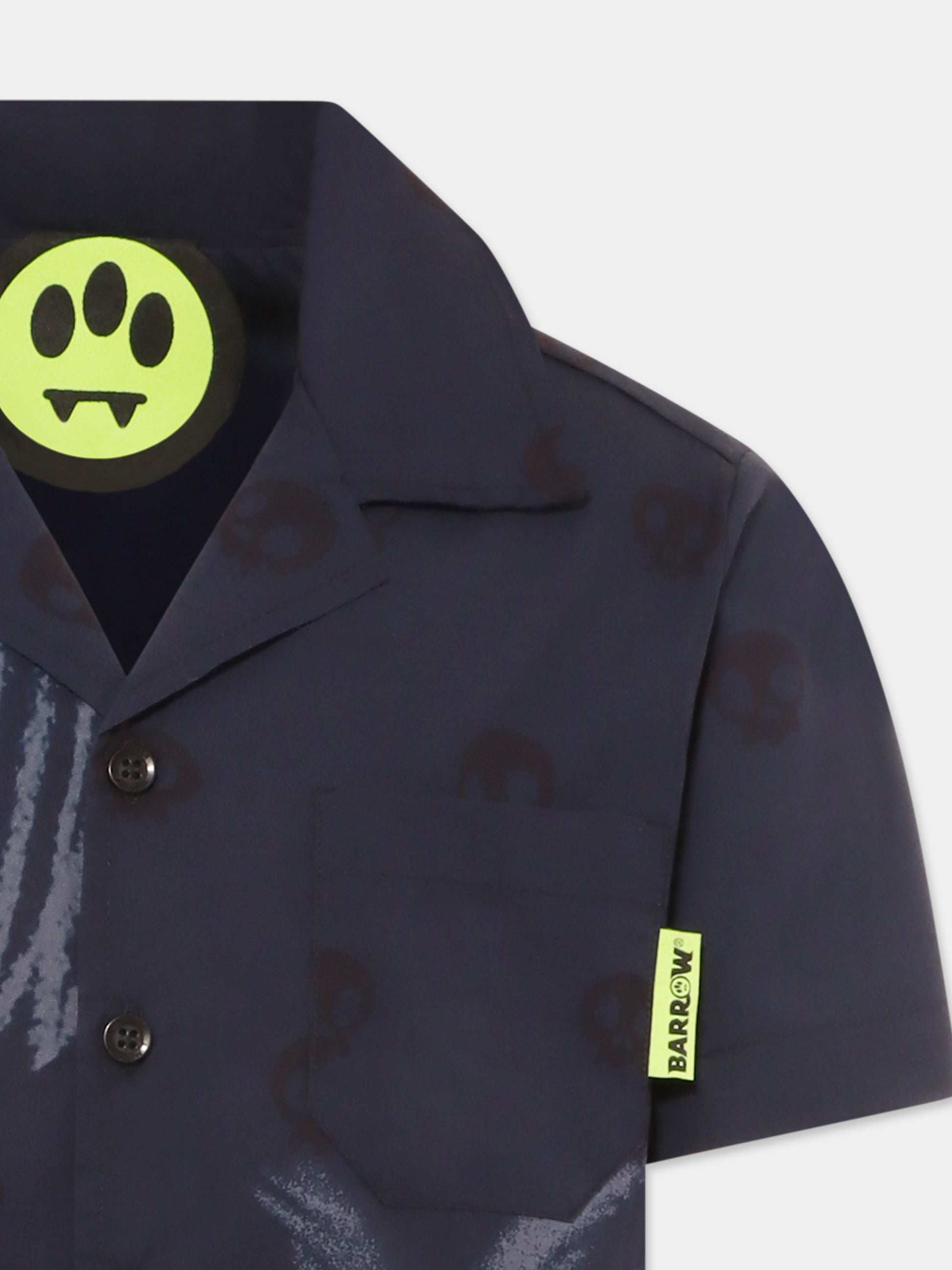 Camicia blu per bambini con smile e palma,Barrow,S5BKJUSI057 060