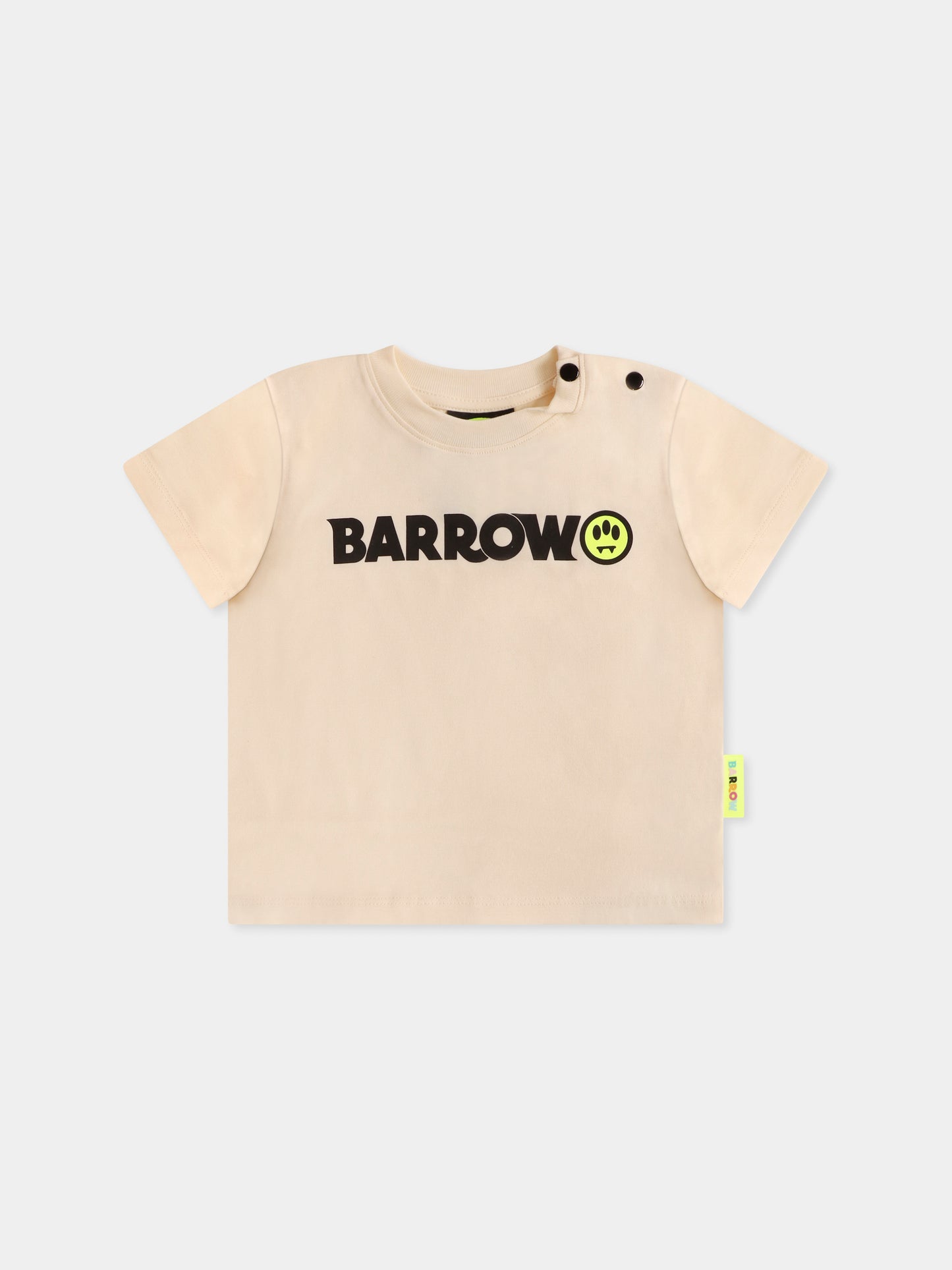 T-shirt ivoire pour bébé fille avec logo