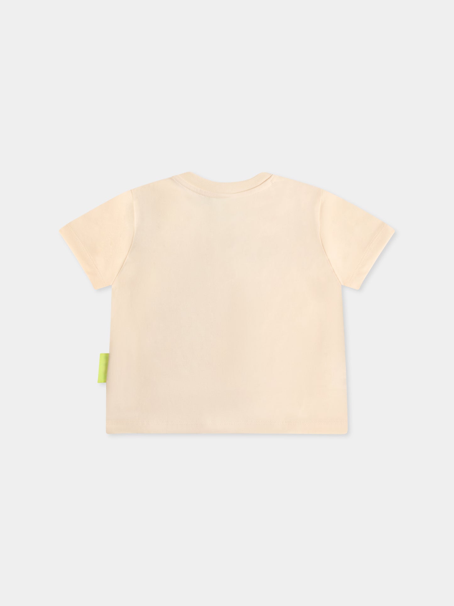 T-shirt ivoire pour bébé fille avec logo