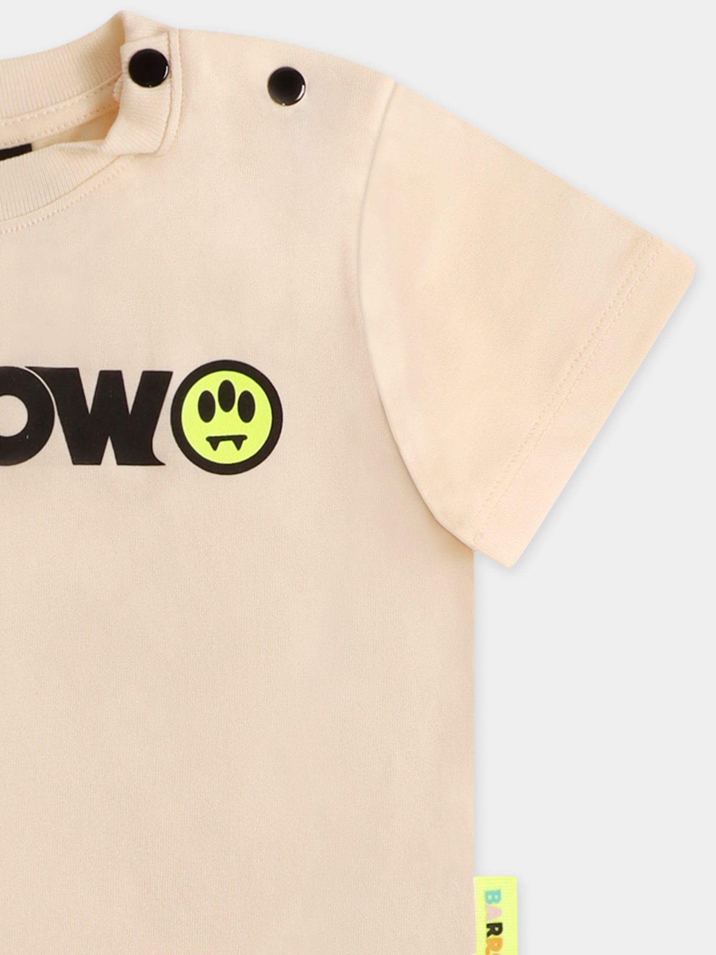 T-shirt ivoire pour bébé fille avec logo