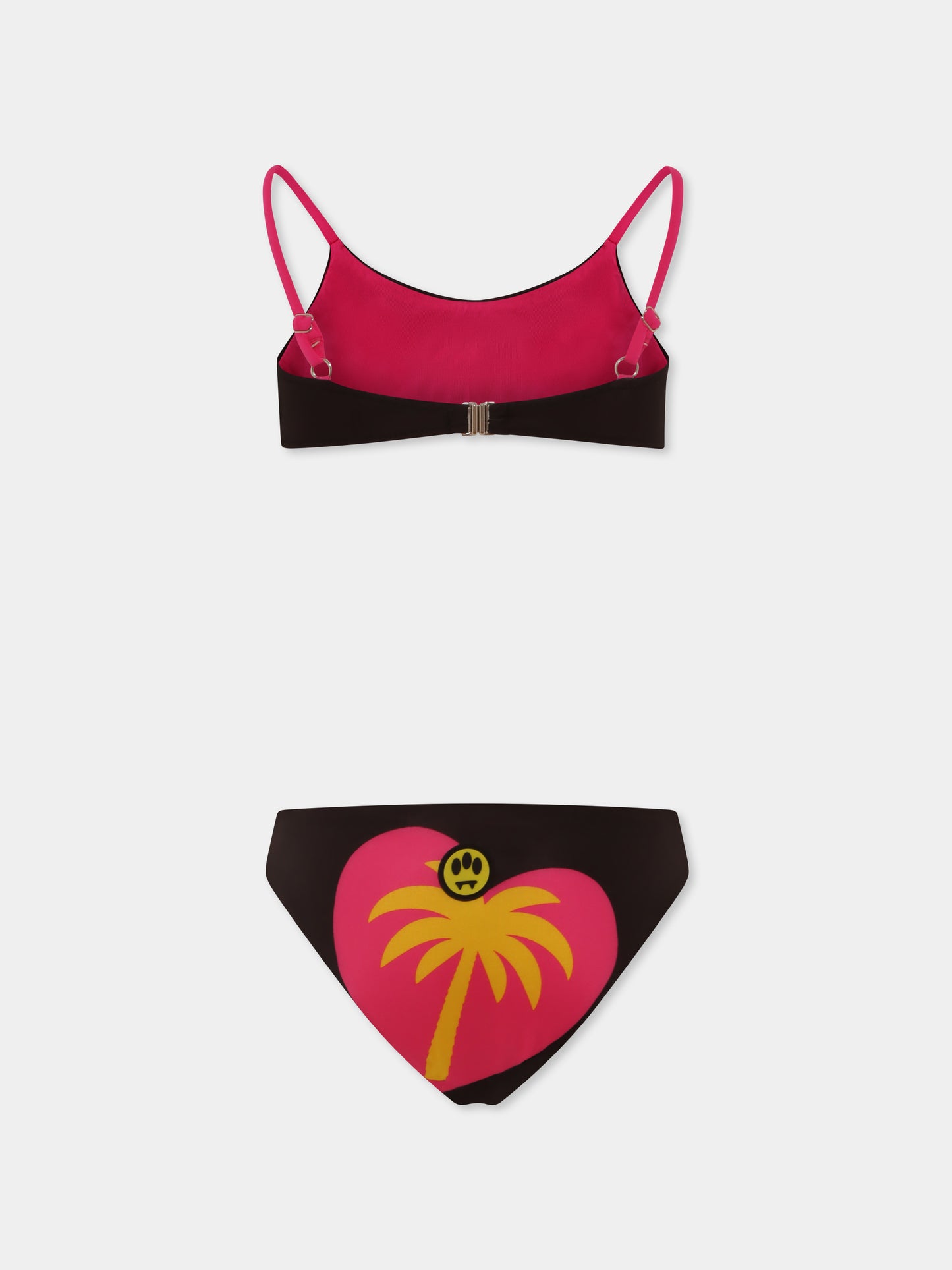 Bikini nero per bambina con smile e strass,Barrow,S5BKJGSB183 110