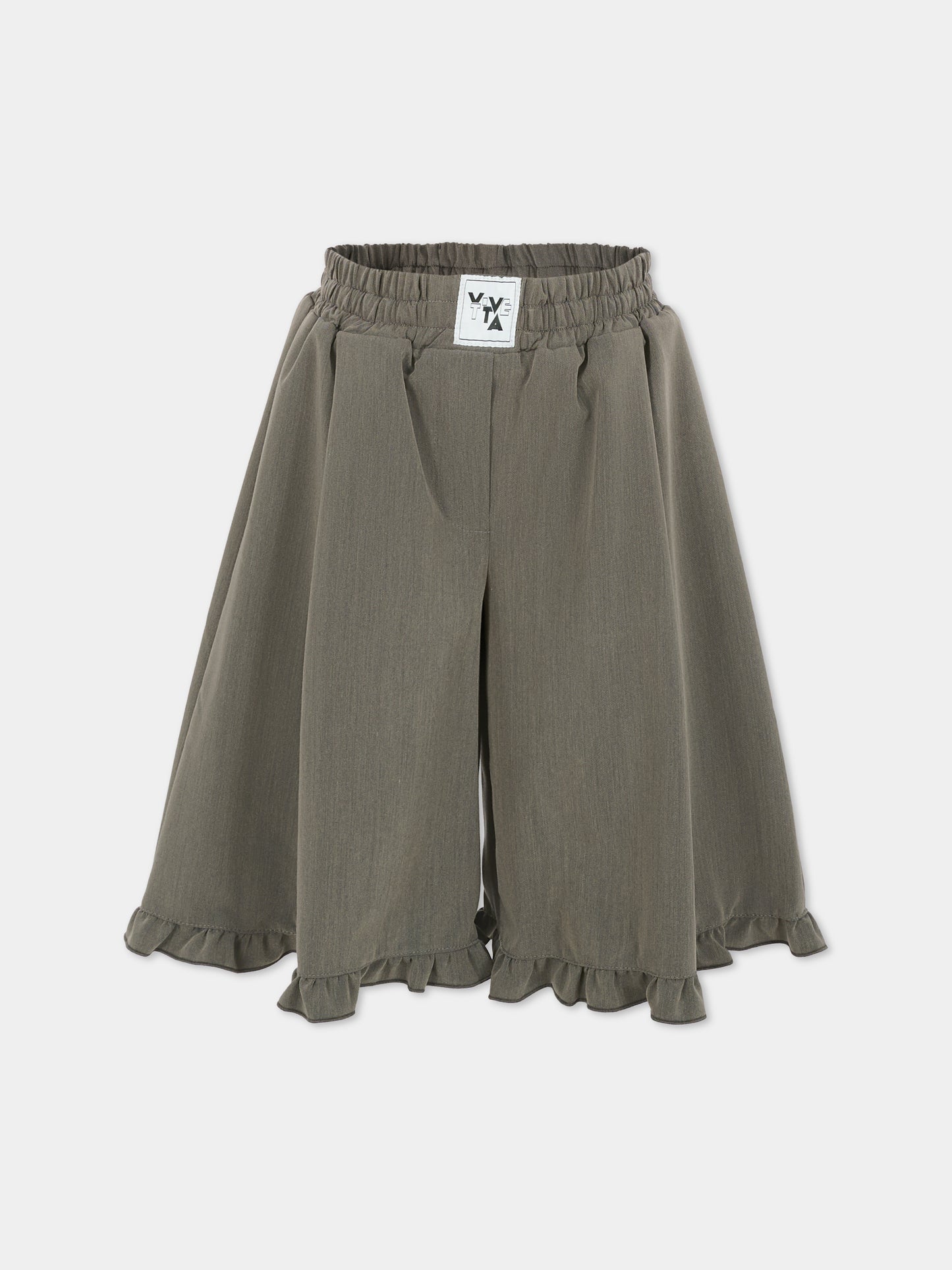 Shorts grigi per bambina con logo,Vivetta Kids,VI2515GR