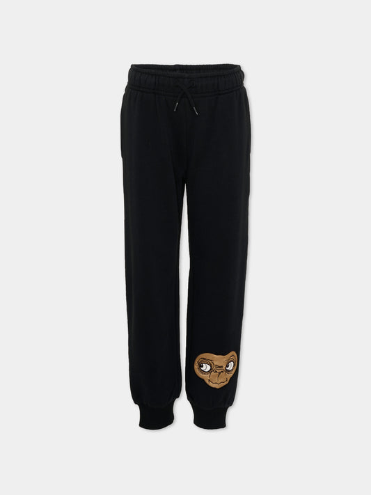 Pantaloni sportivi nero per bambino con E.T.,Mini Rodini,2583010199