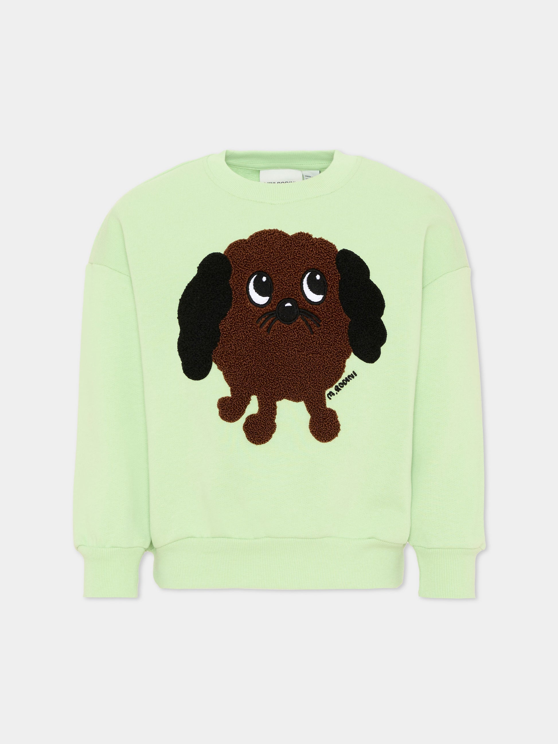 Felpa verde per bambini con cane,Mini Rodini,2612010975