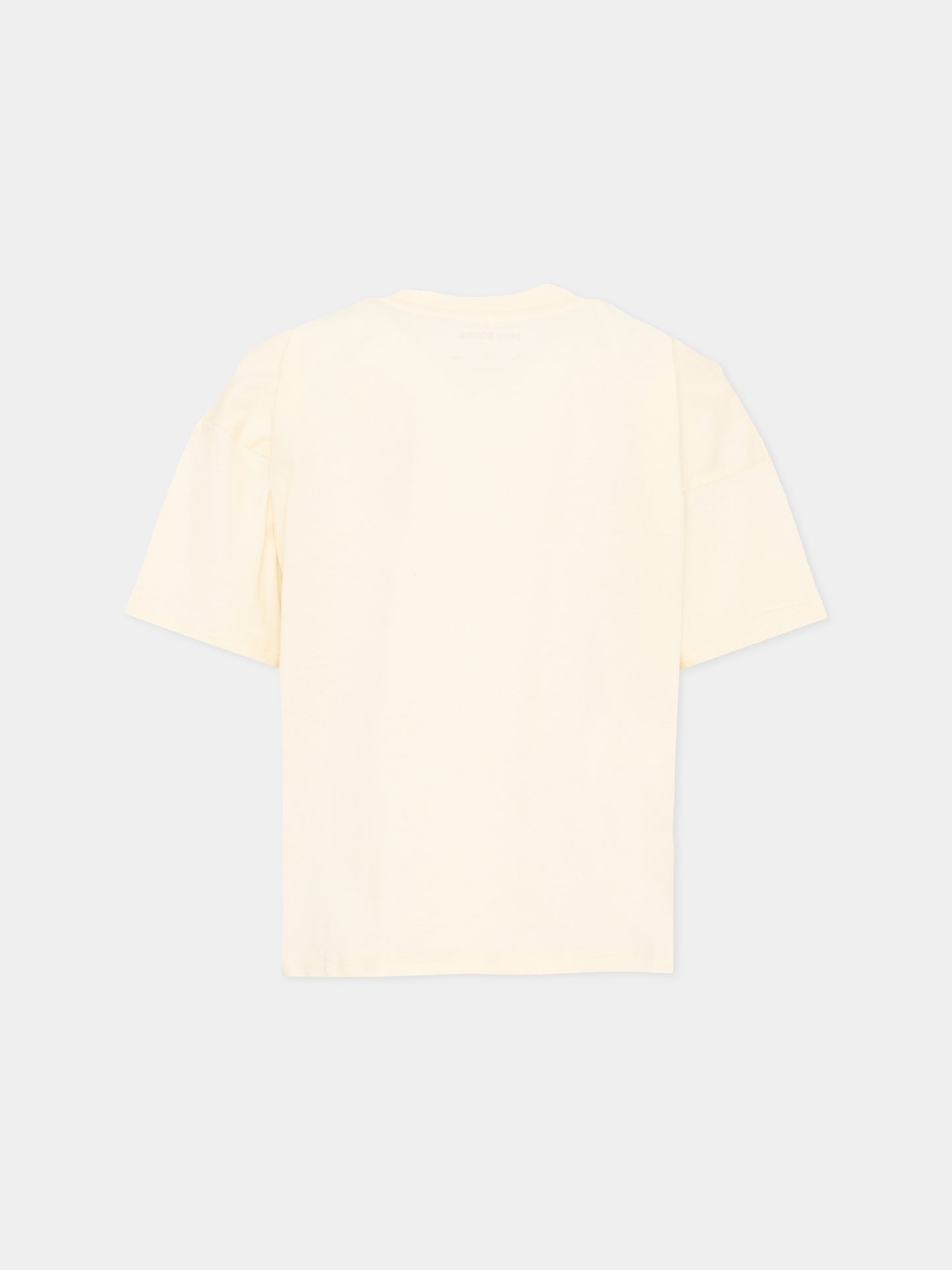 T-Shirt beige per bambini con stampa cane,Mini Rodini,2612011211