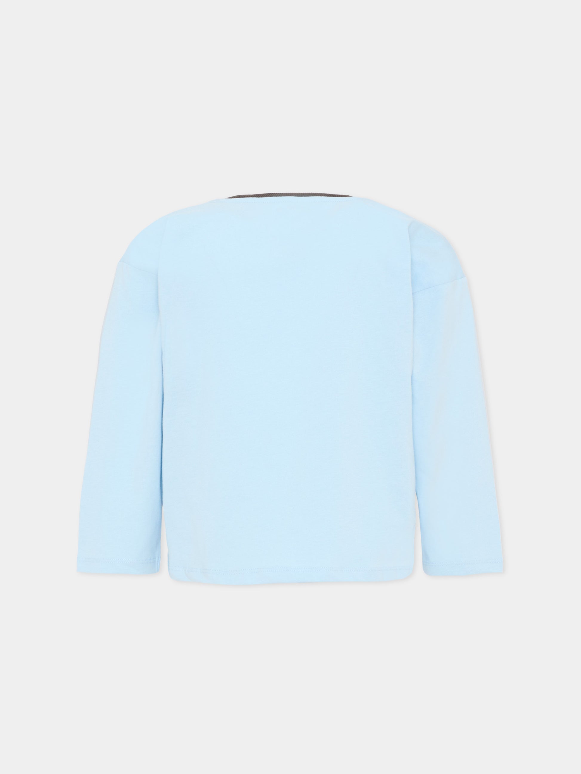 T-Shirt azzurra per bambino con stampa cane,Mini Rodini,2612011060