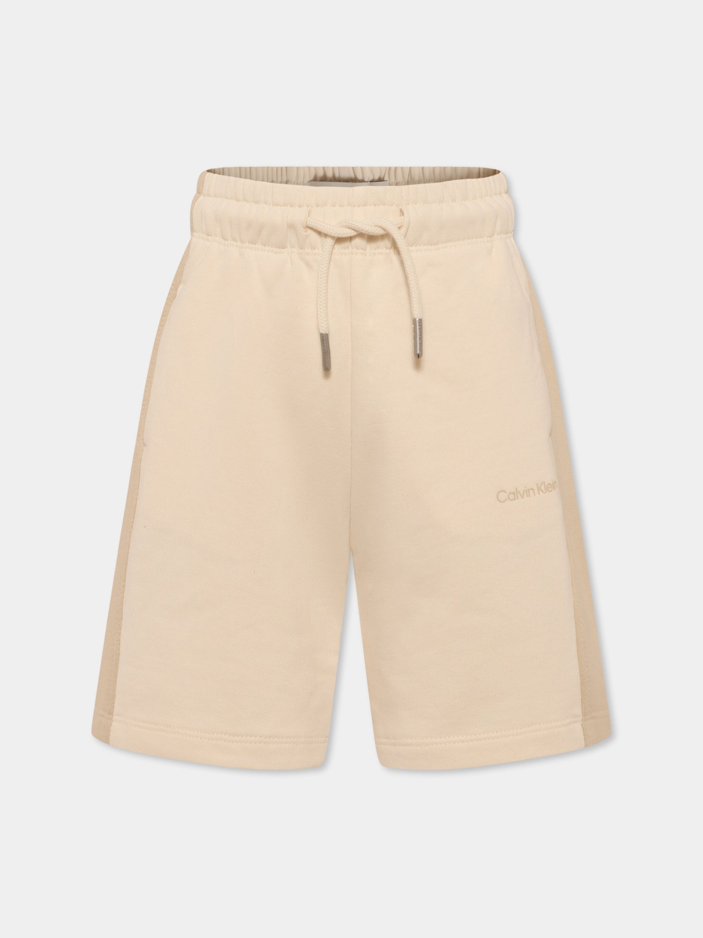 Shorts beige per bambino con logo,Calvin Klein Kids,25S CKIB0IB02433J IB0IB02433 PD1