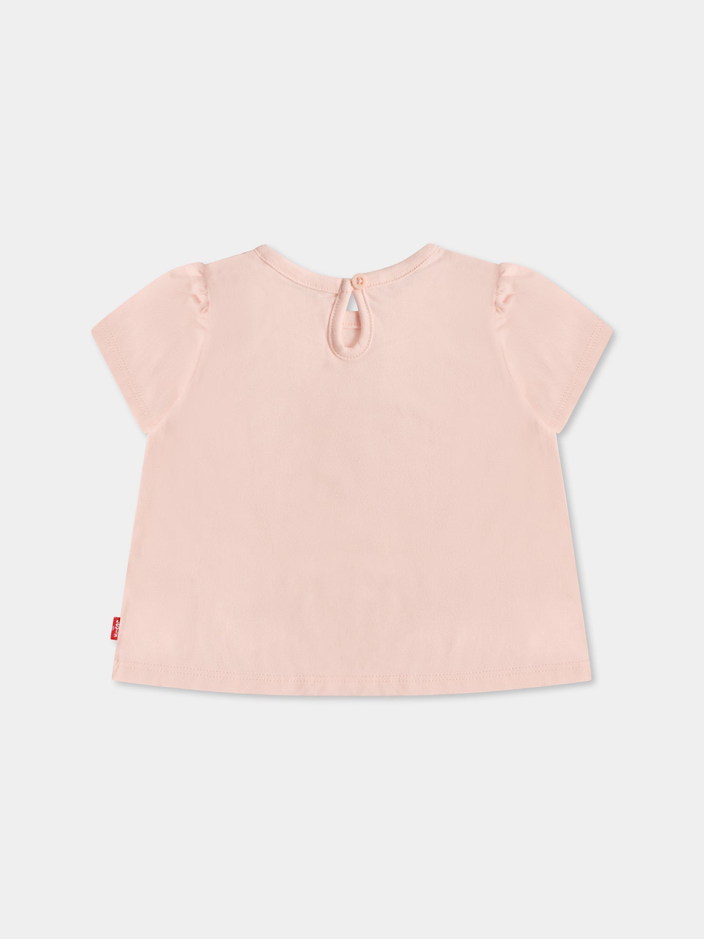 T-shirt rose pour bébé fille avec logo