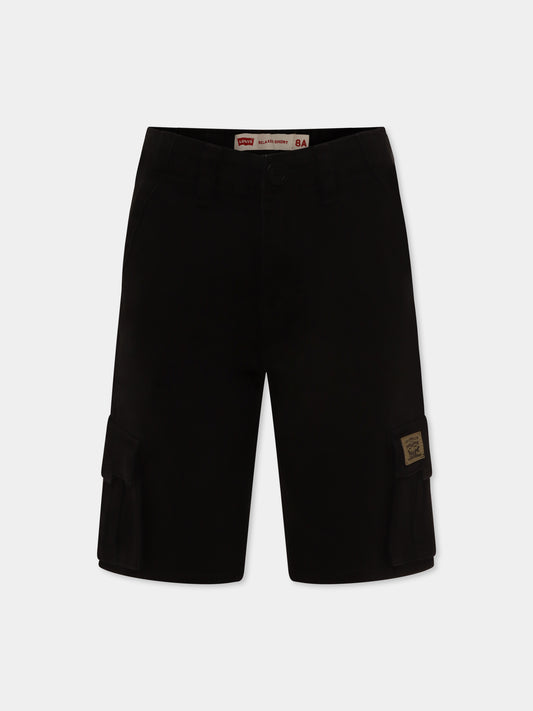 Shorts neri per bambino,Levi's Kids,8EM381 G52