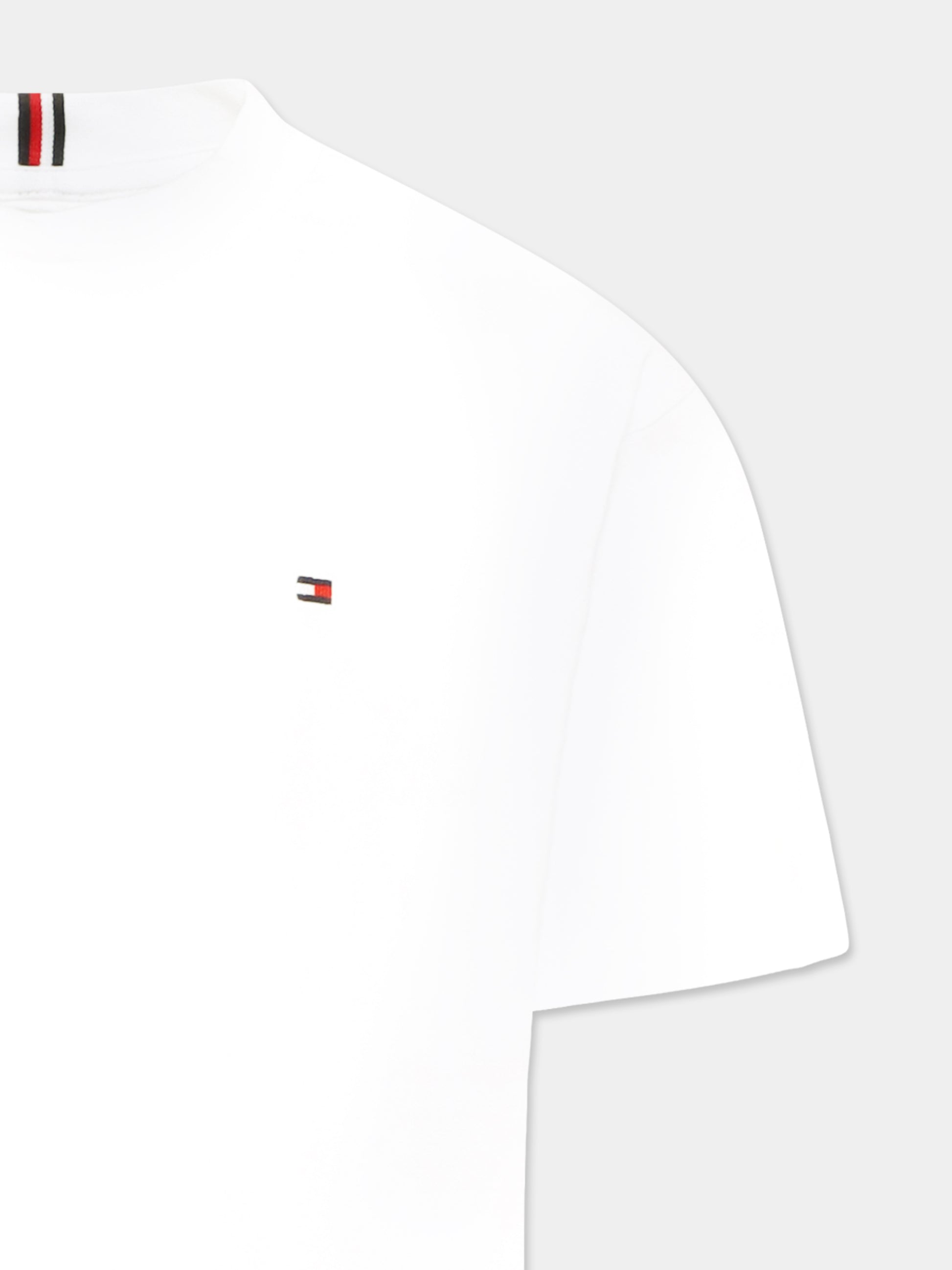 T-shirt bianca per bambini con bandierina,Tommy Hilfiger Junior,24F THKB0KB09601J KB0KB09601 YBR