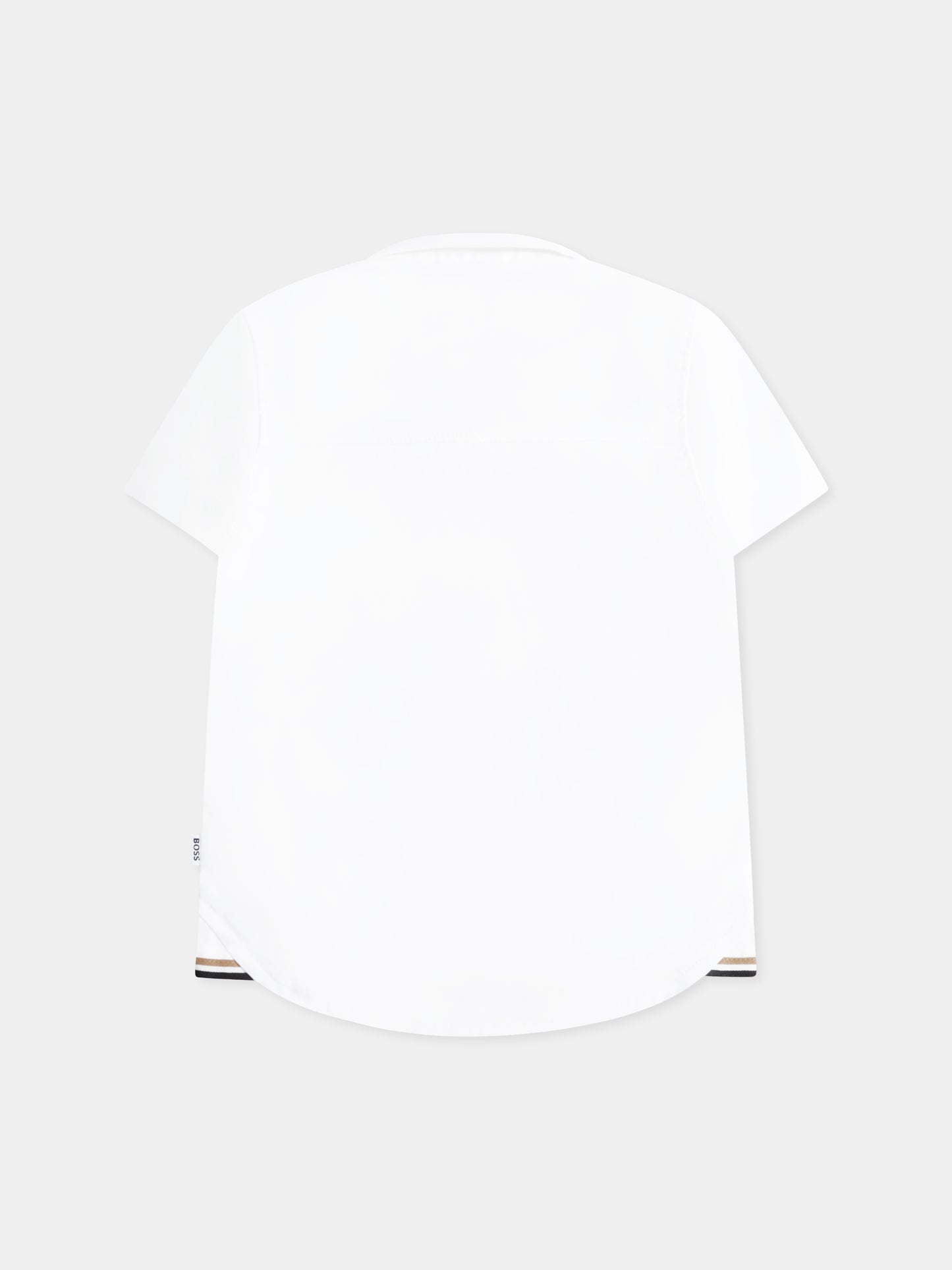Camicia bianca per neonato con logo,Boss,J50587 10P