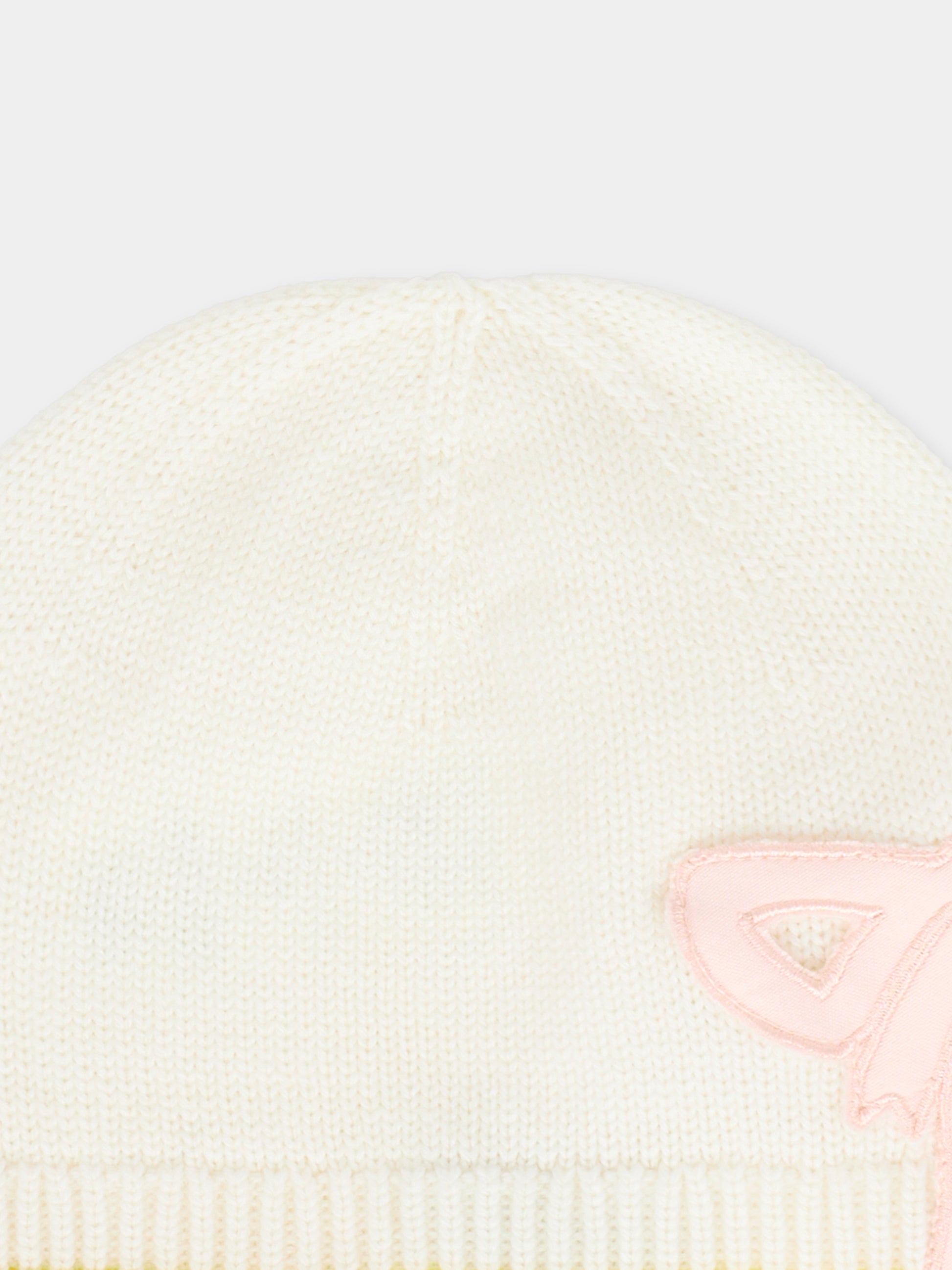 Cappello avorio per neonata con fiocco,Gensami,CAP-FIOCCOT-WE