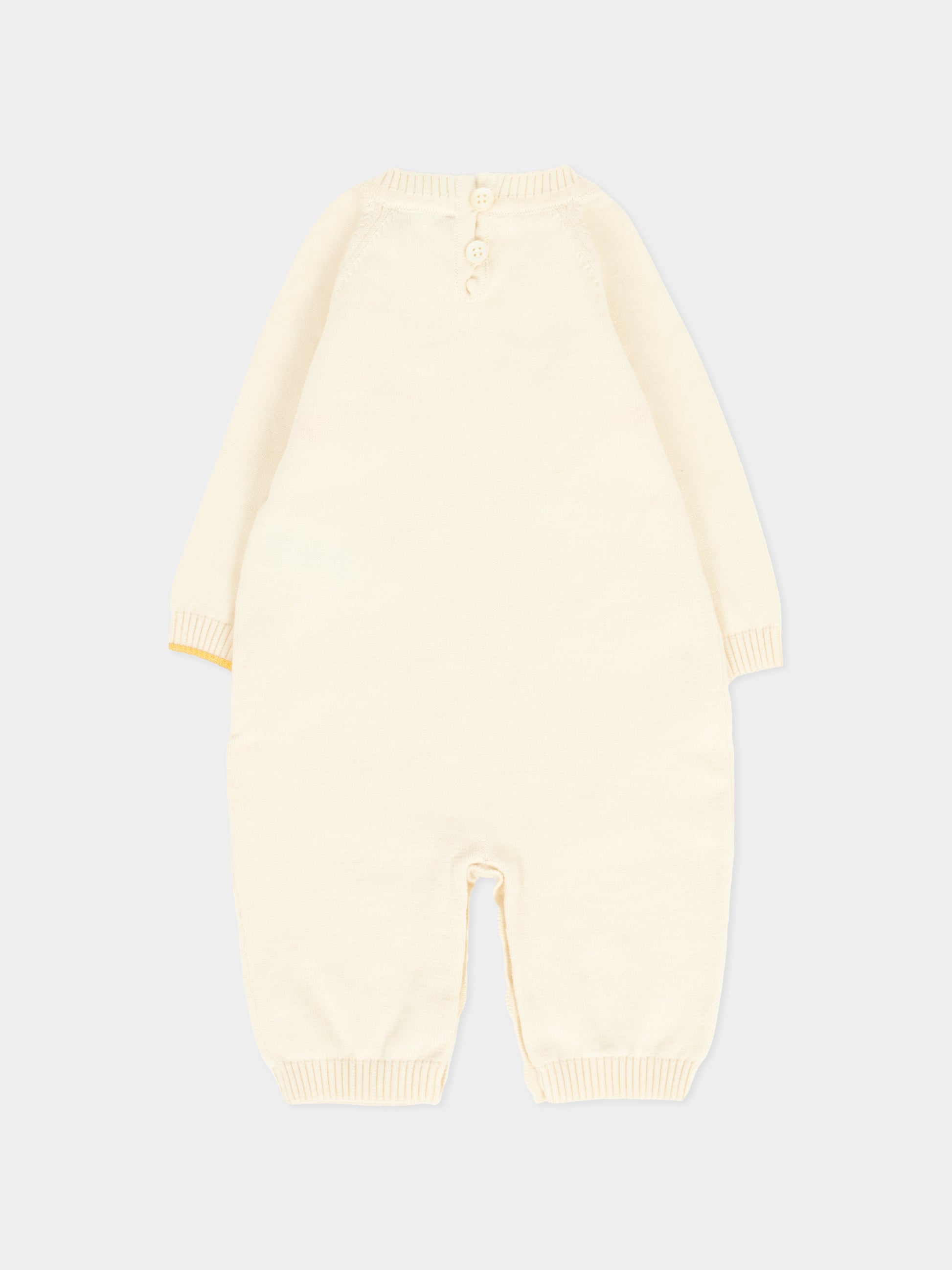 Tutina avorio per neonati con linea gialla,Gensami,TU-STR-CO IVORY