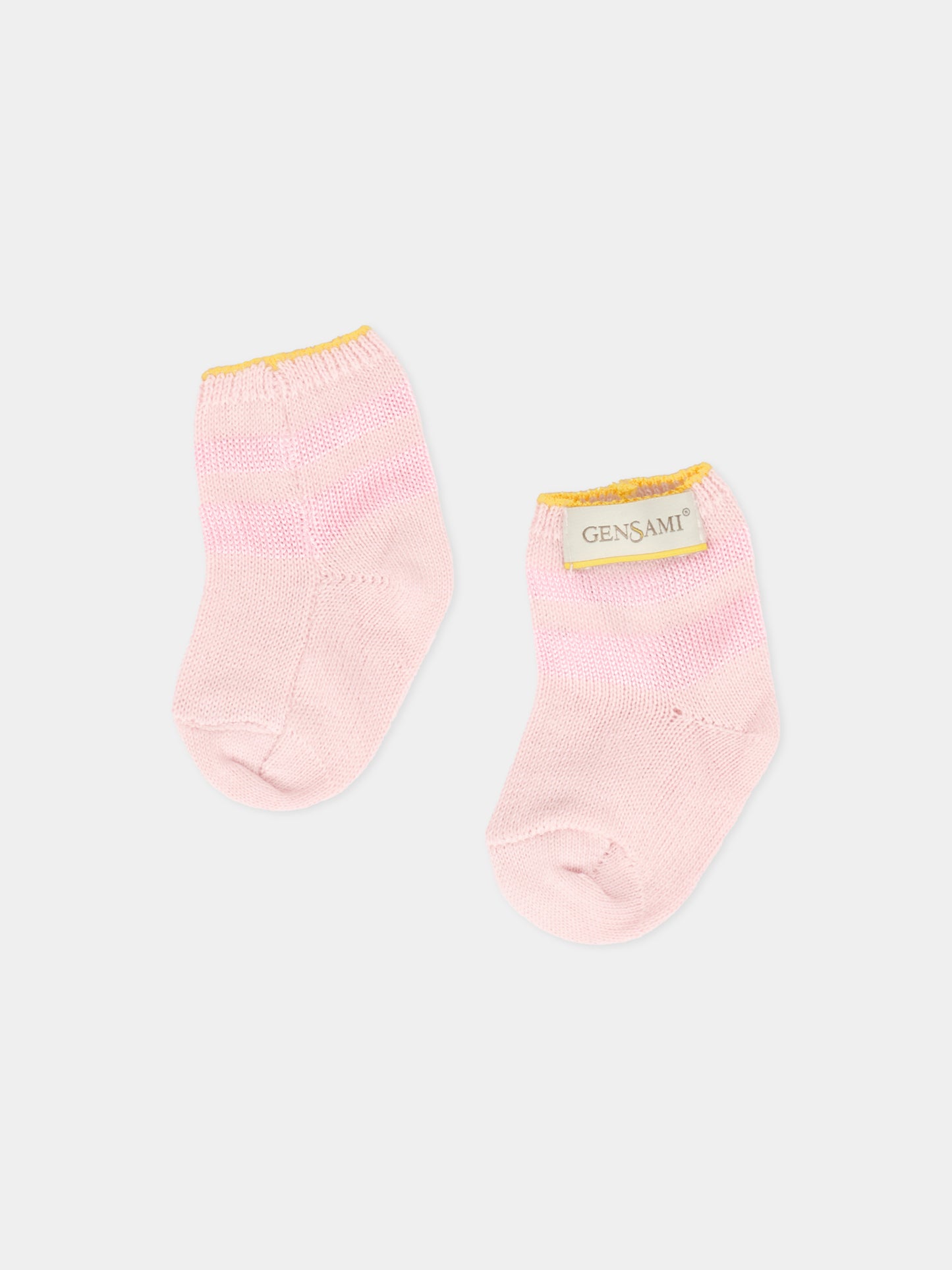 Calzini rosa per neonata,Gensami,CALZ-STR-CO BABY PINK